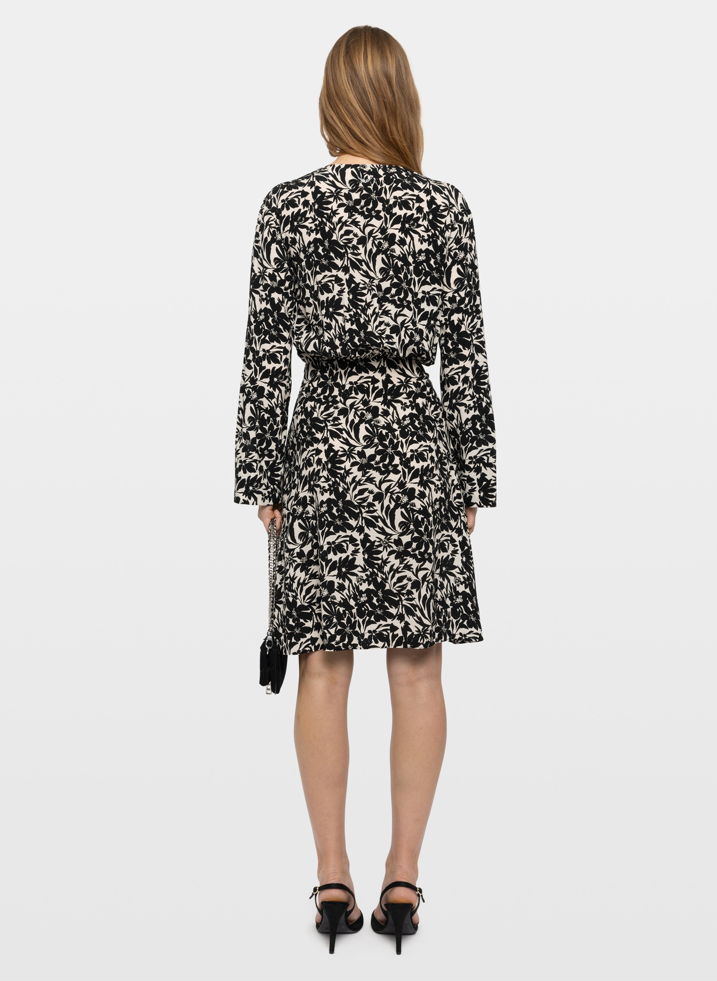 Korte jurk met lange mouwen en print ZADIG&VOLTAIRE Zwart