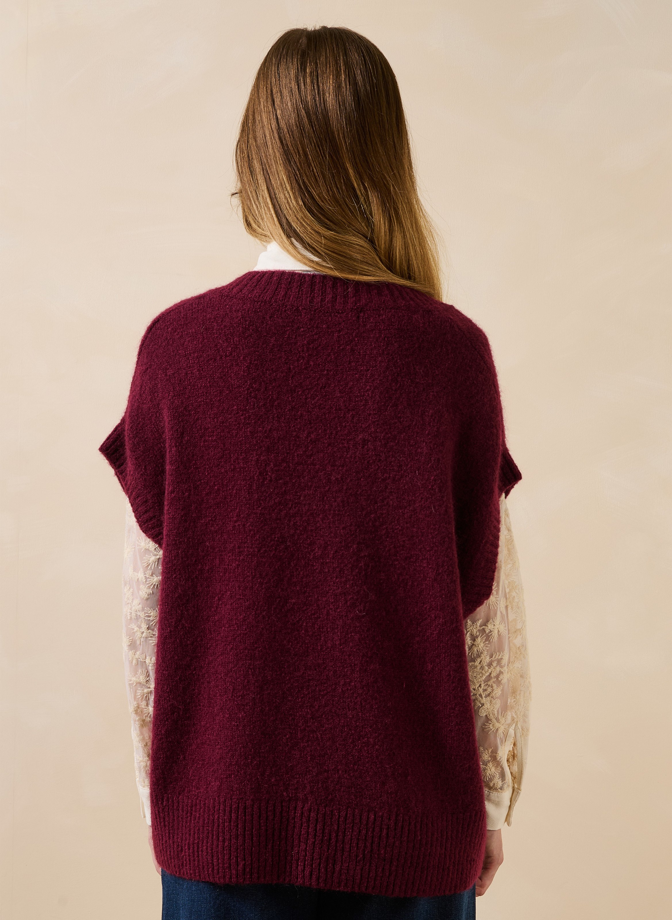 V-neck sleeveless sweater LA FEE MARABOUTEE Purple