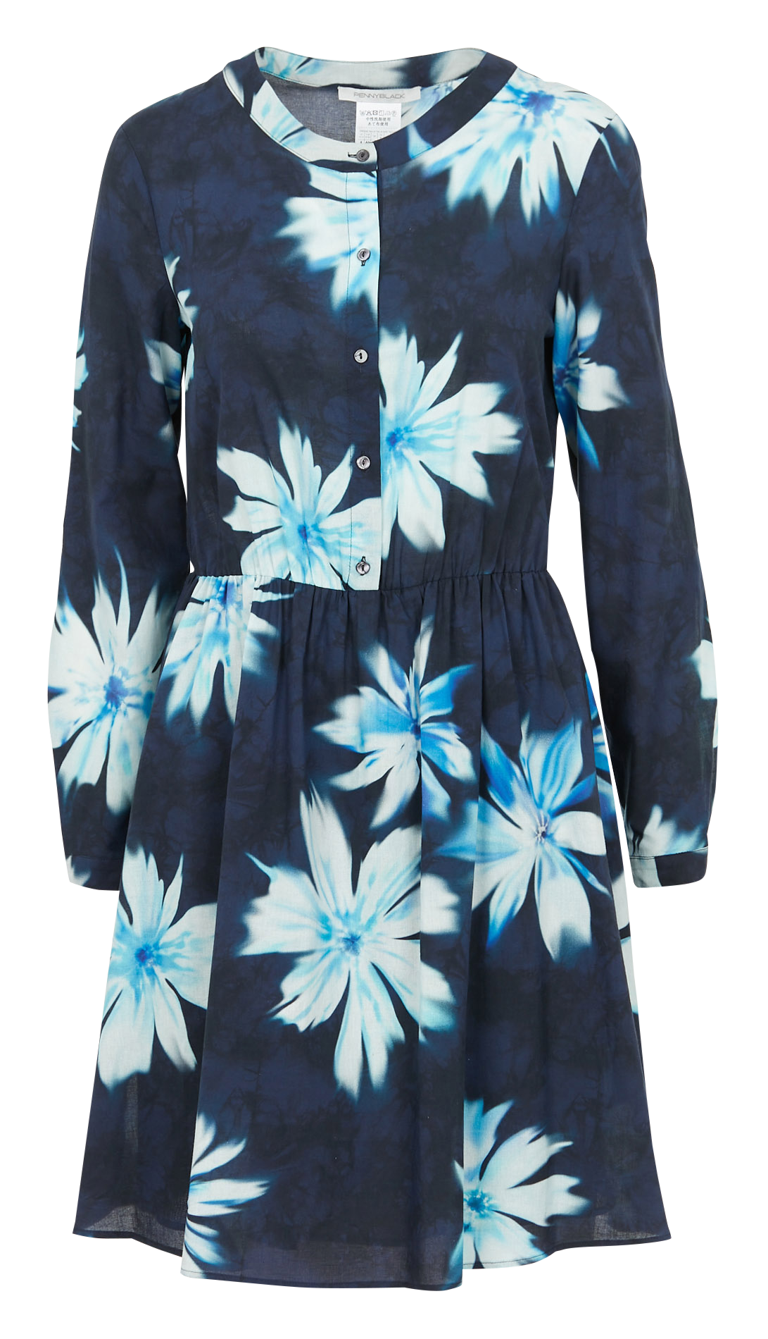 Short floral print round-neck dress PENNYBLACK Blue