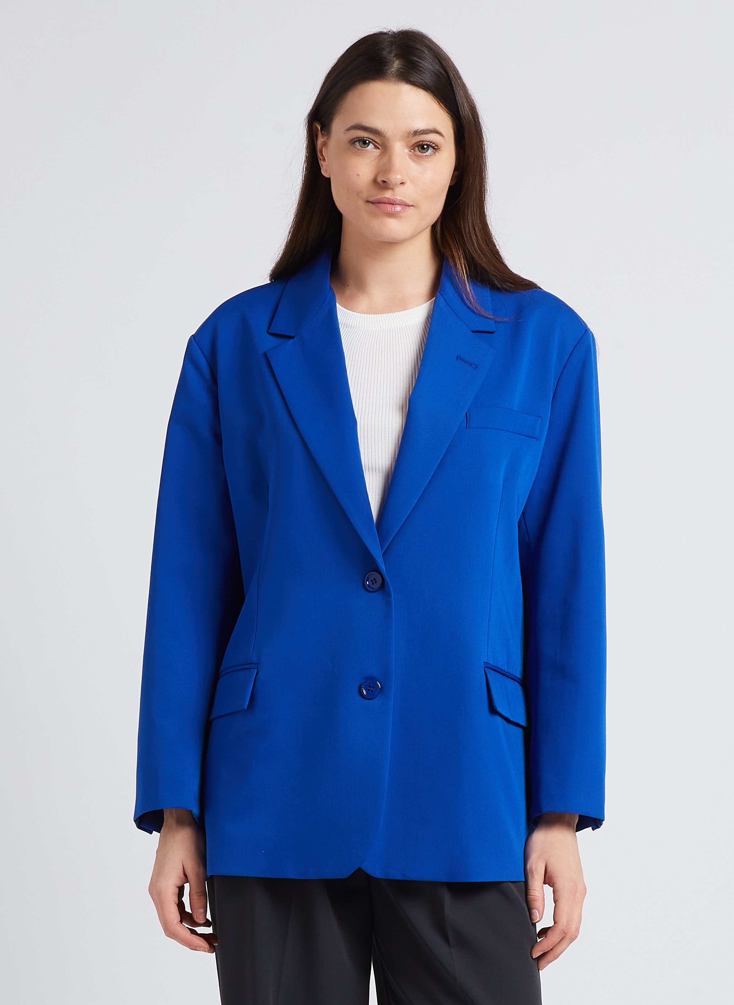 Oversized blazer with tailored collar and back slit IMPERIAL Blue