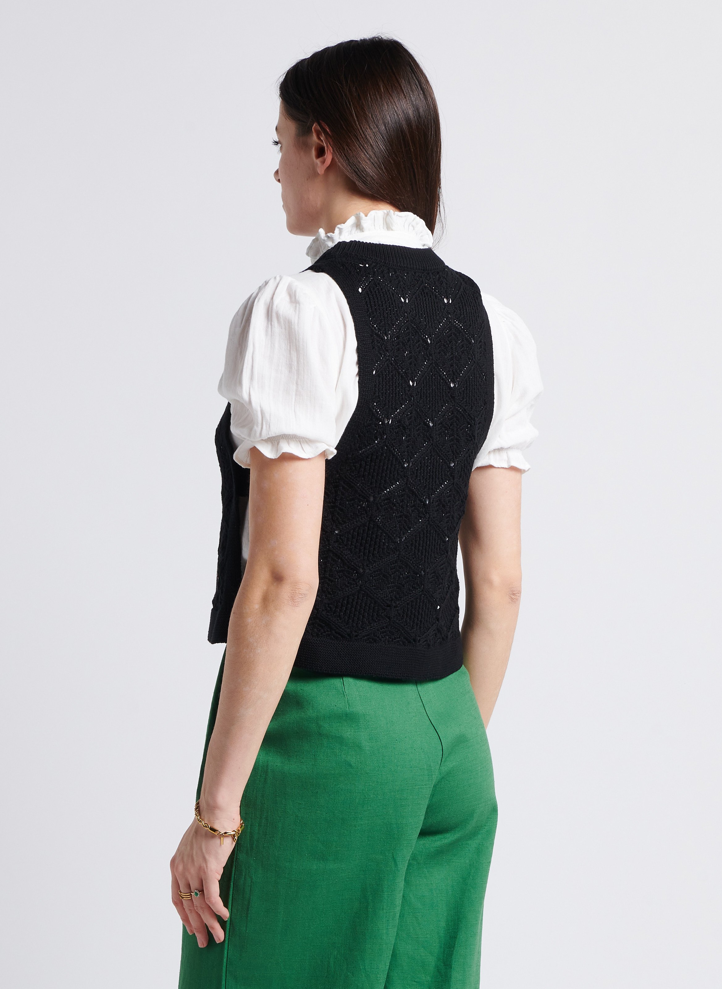 Pull sans manche en coton mélangé LA PETITE ETOILE Noir