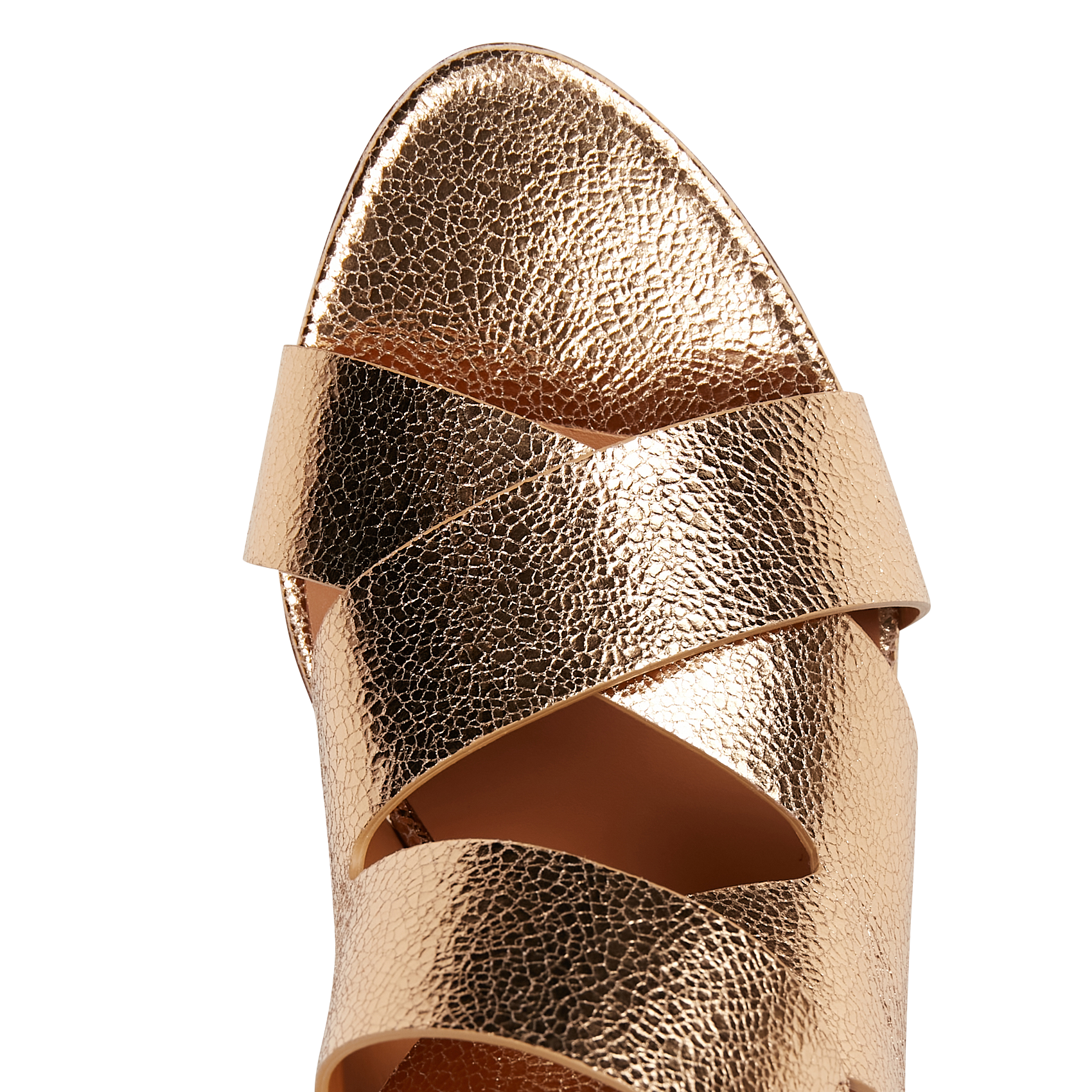 Sandales à talons en cuir métallisé RIVECOUR Doré