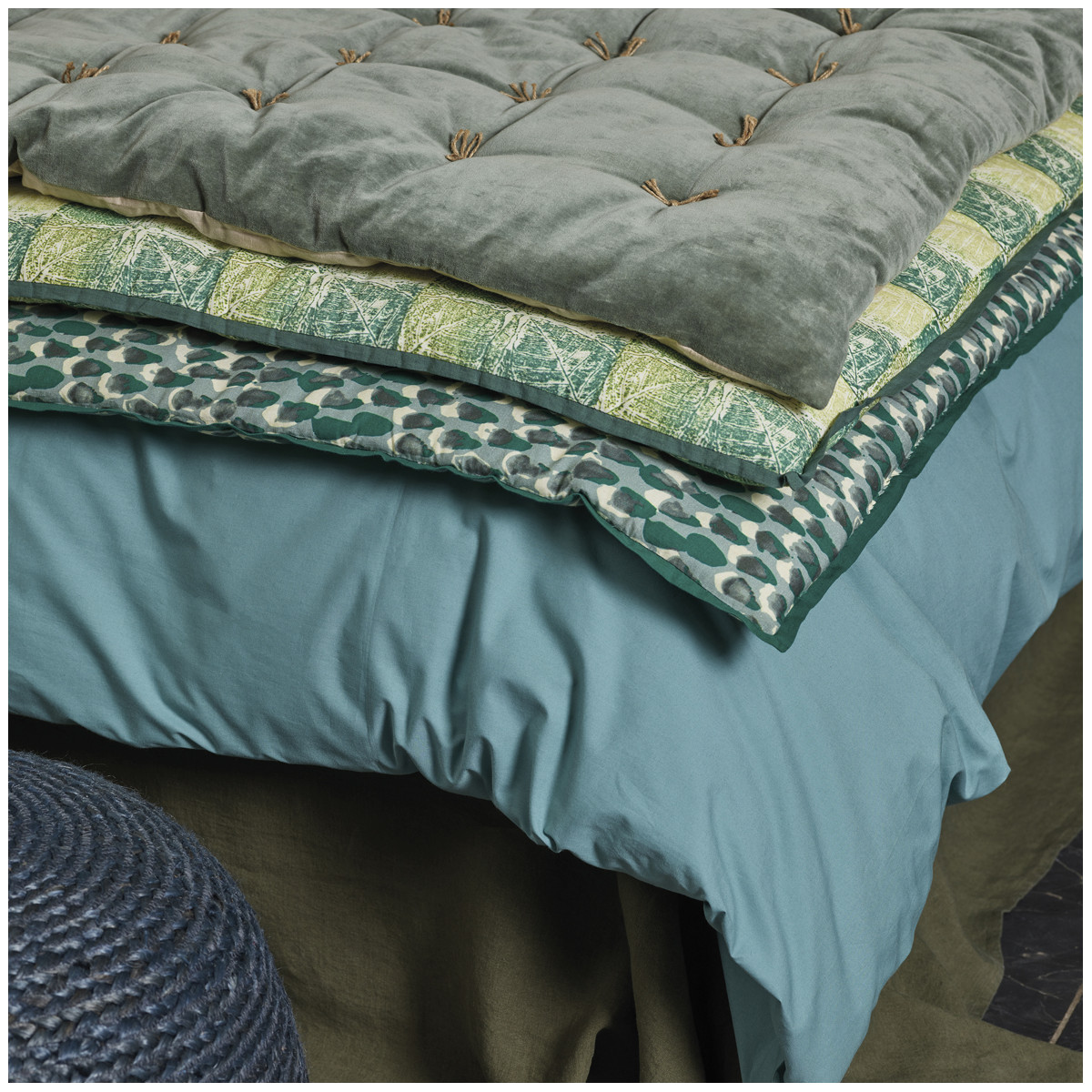 Futon bettina - 180 x 80 cm - vert BLANC D'IVOIRE Vert