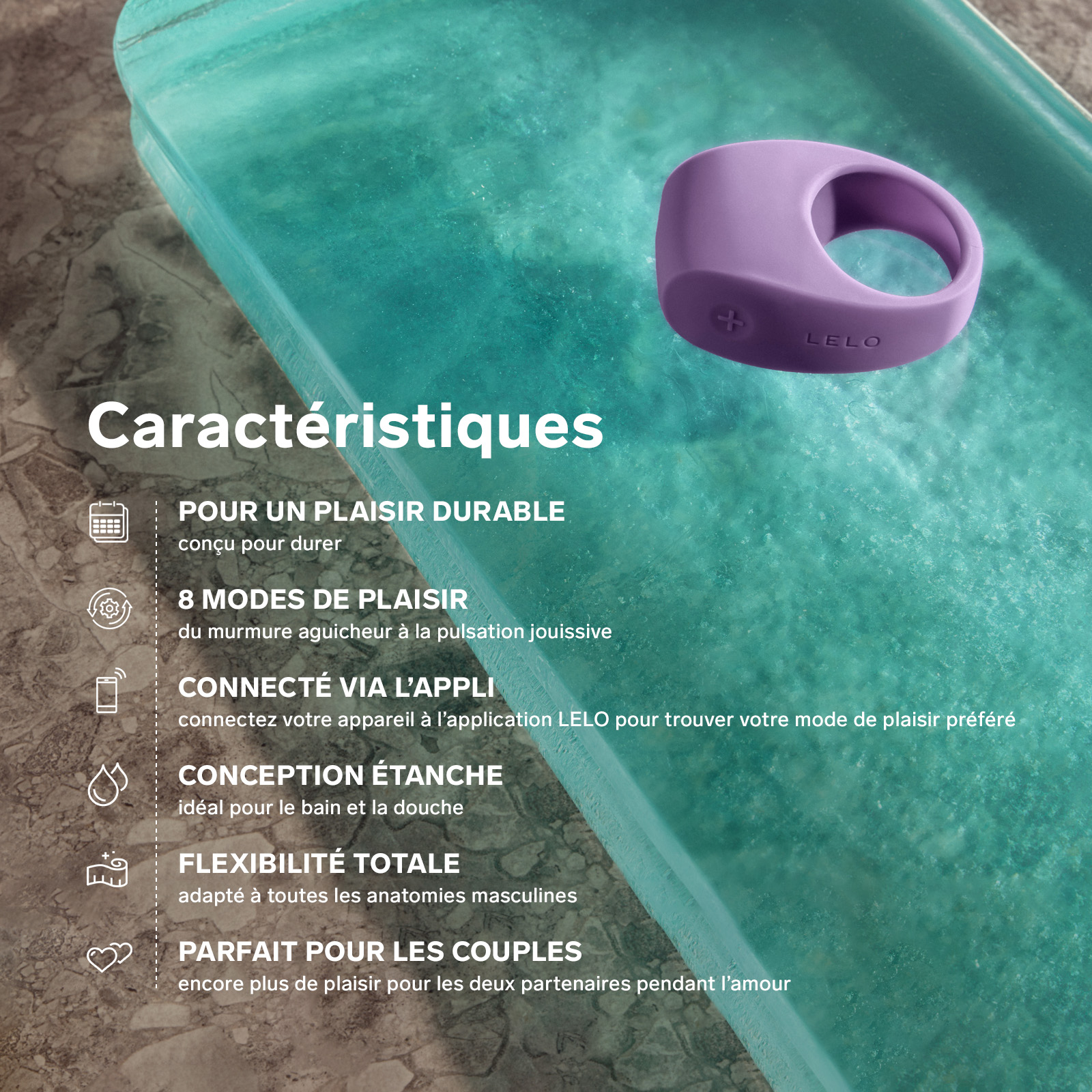 Vibrating ring for couples, cockring LELO Noir