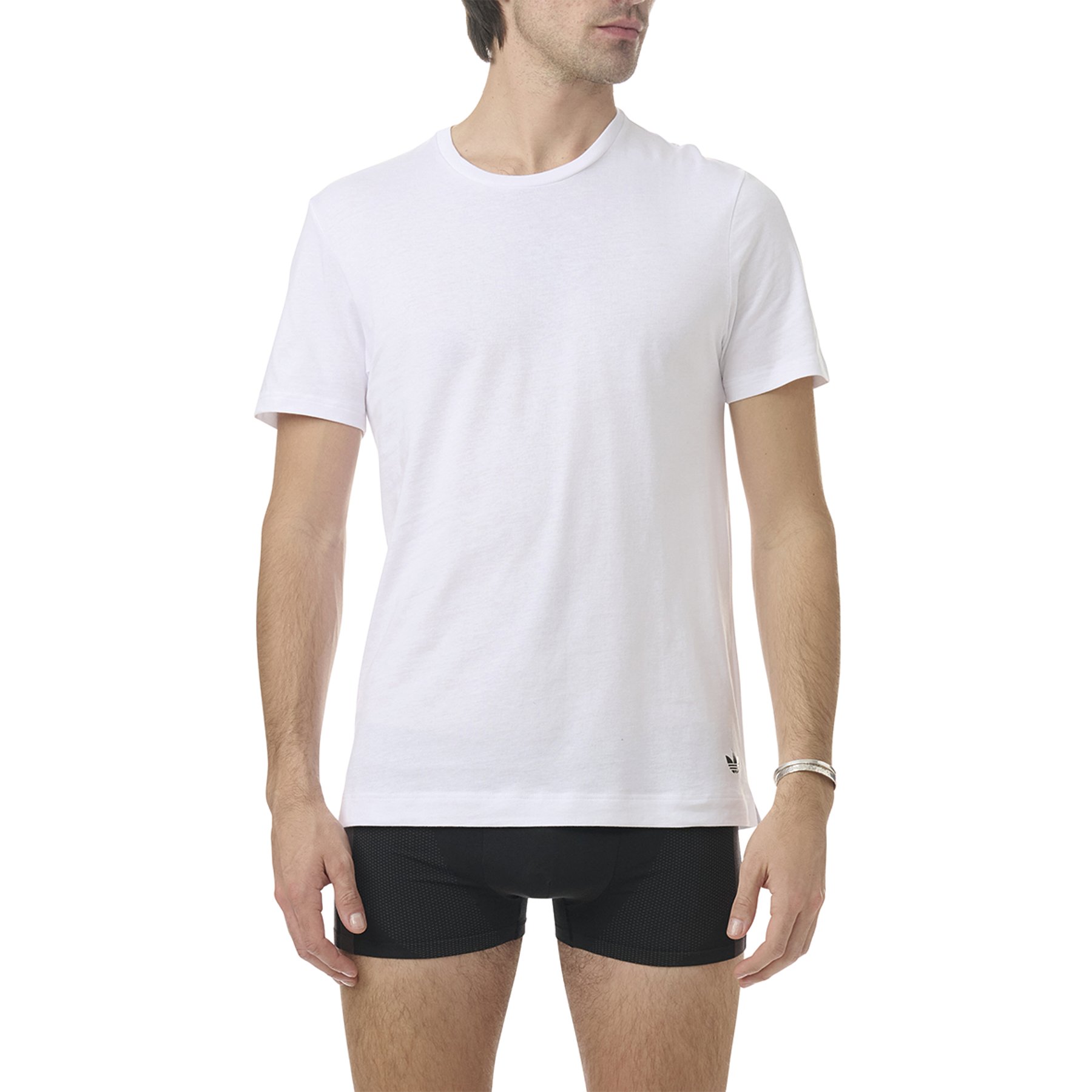 Set of 2 round neck men's comfort core cotton adidas original t-shirts ADIDAS UNDERWEAR White