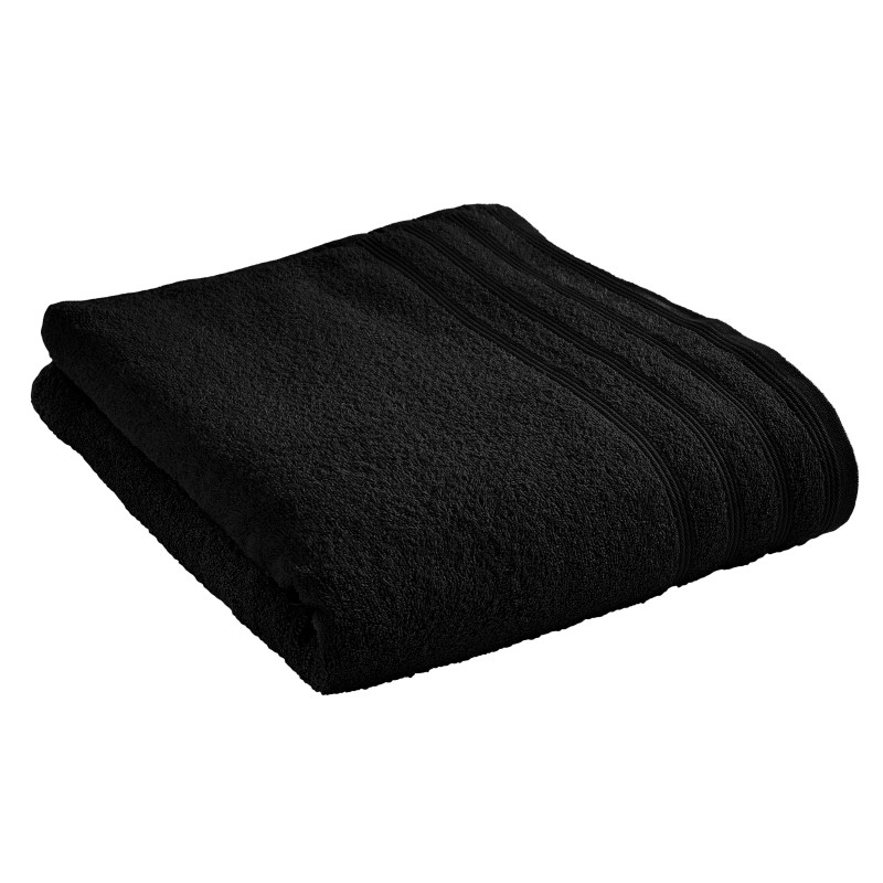 100% combed cotton bath towel COTON PUR Black