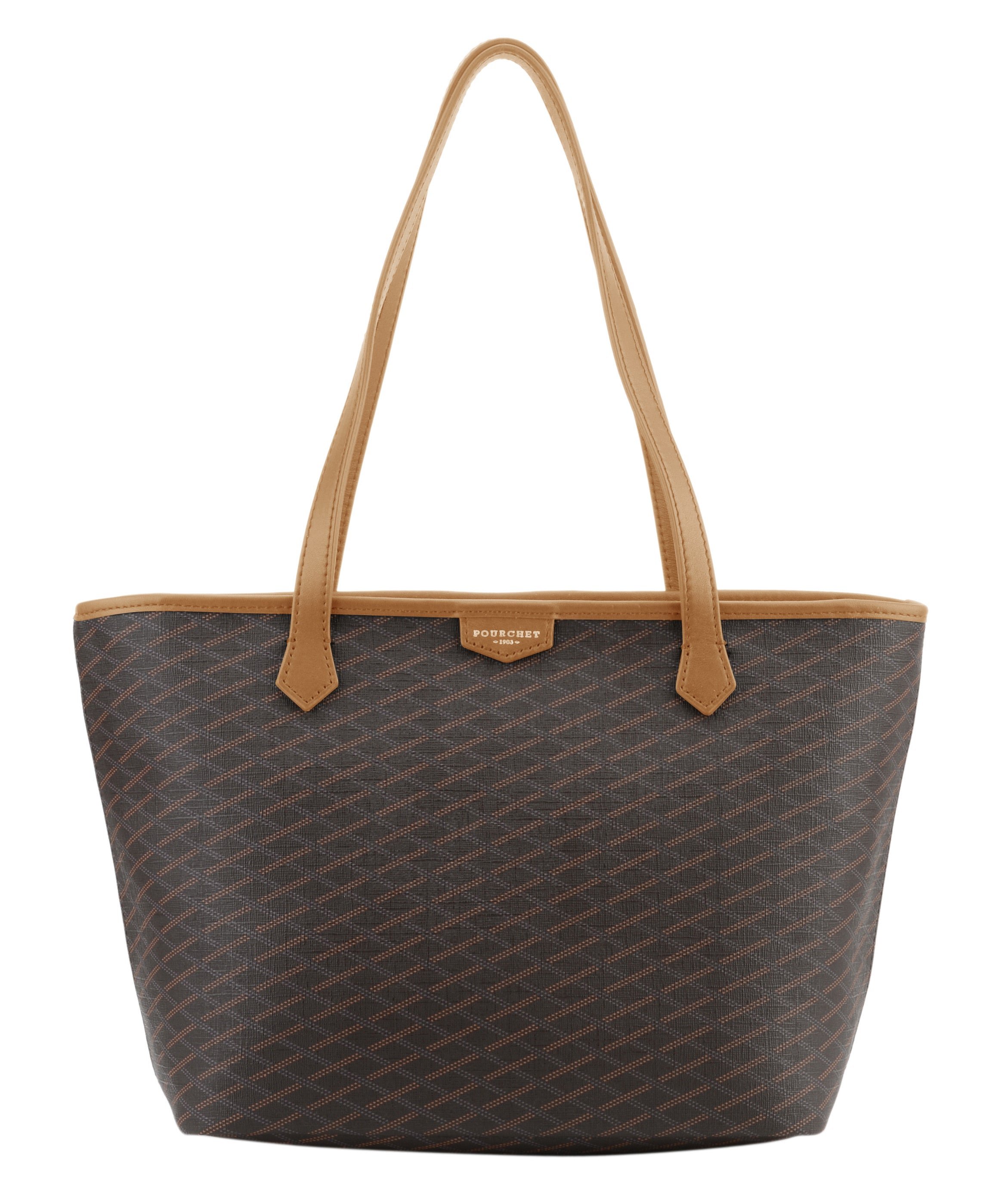 Leather bag POURCHET Brown