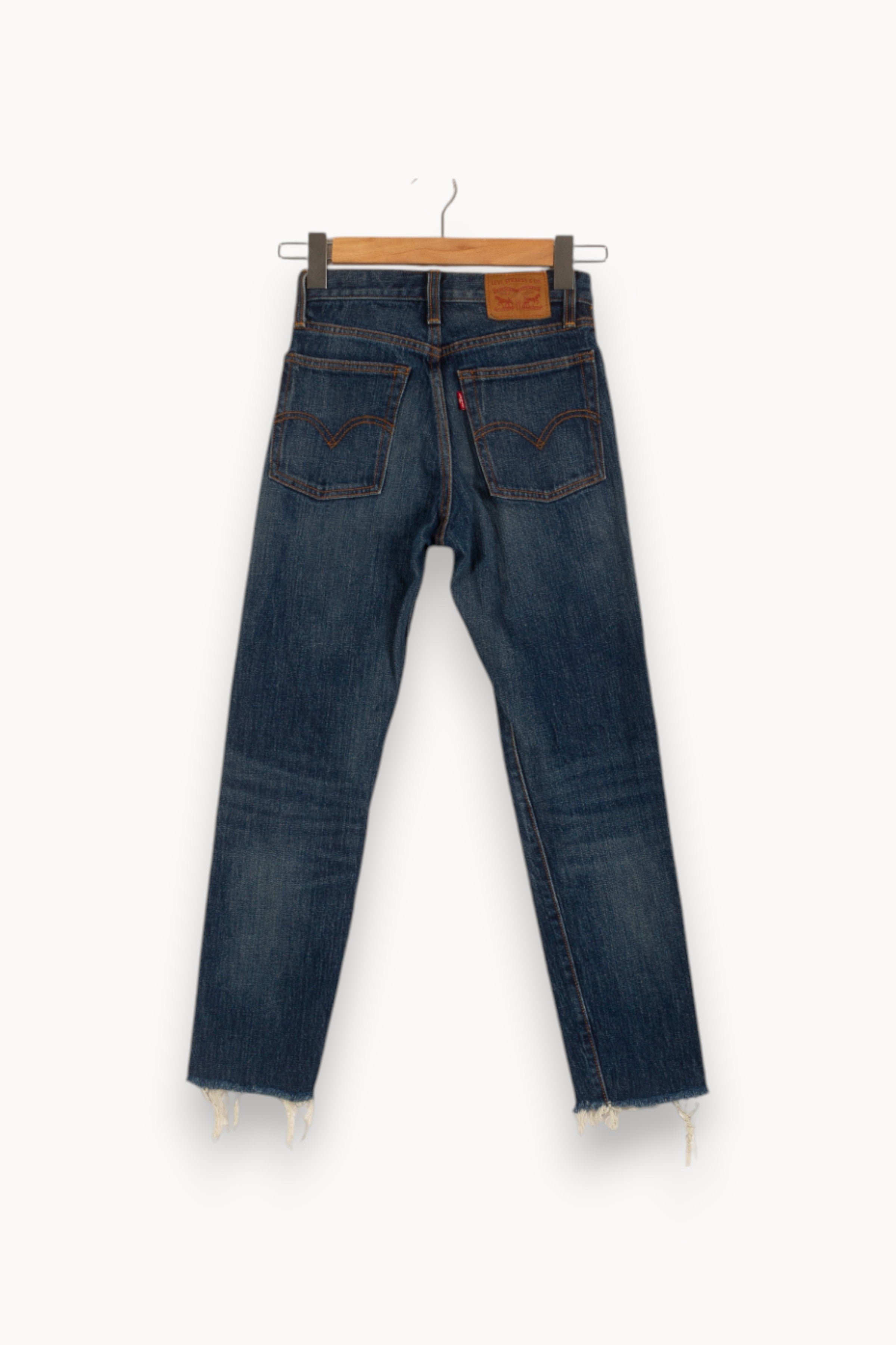 Cropped slim jeans with studs LEVI'S - Seconde main Blue