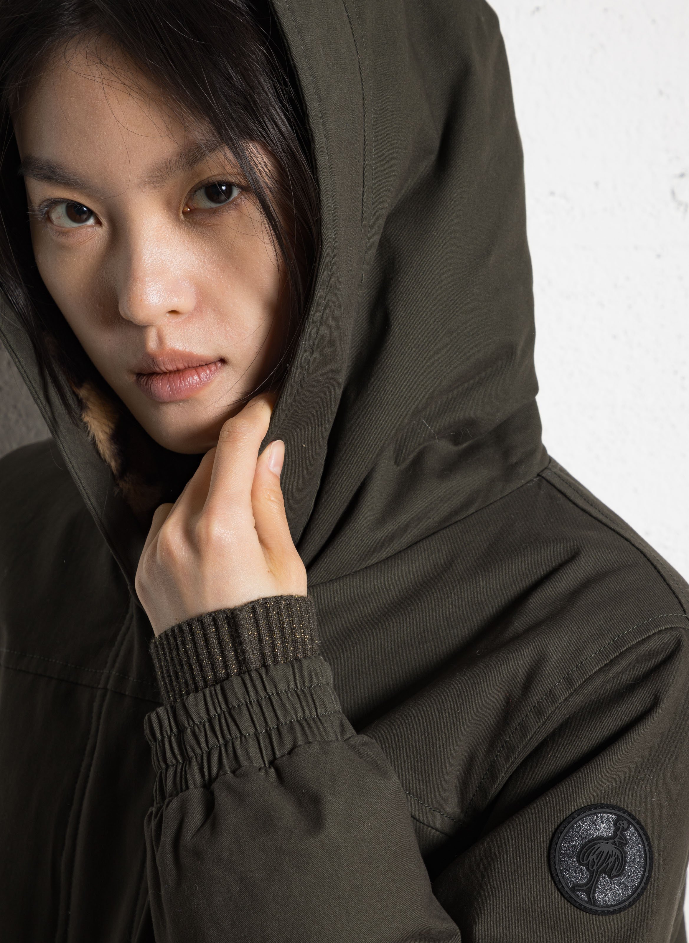 Rechte jacquard jas  ONE STEP Groen