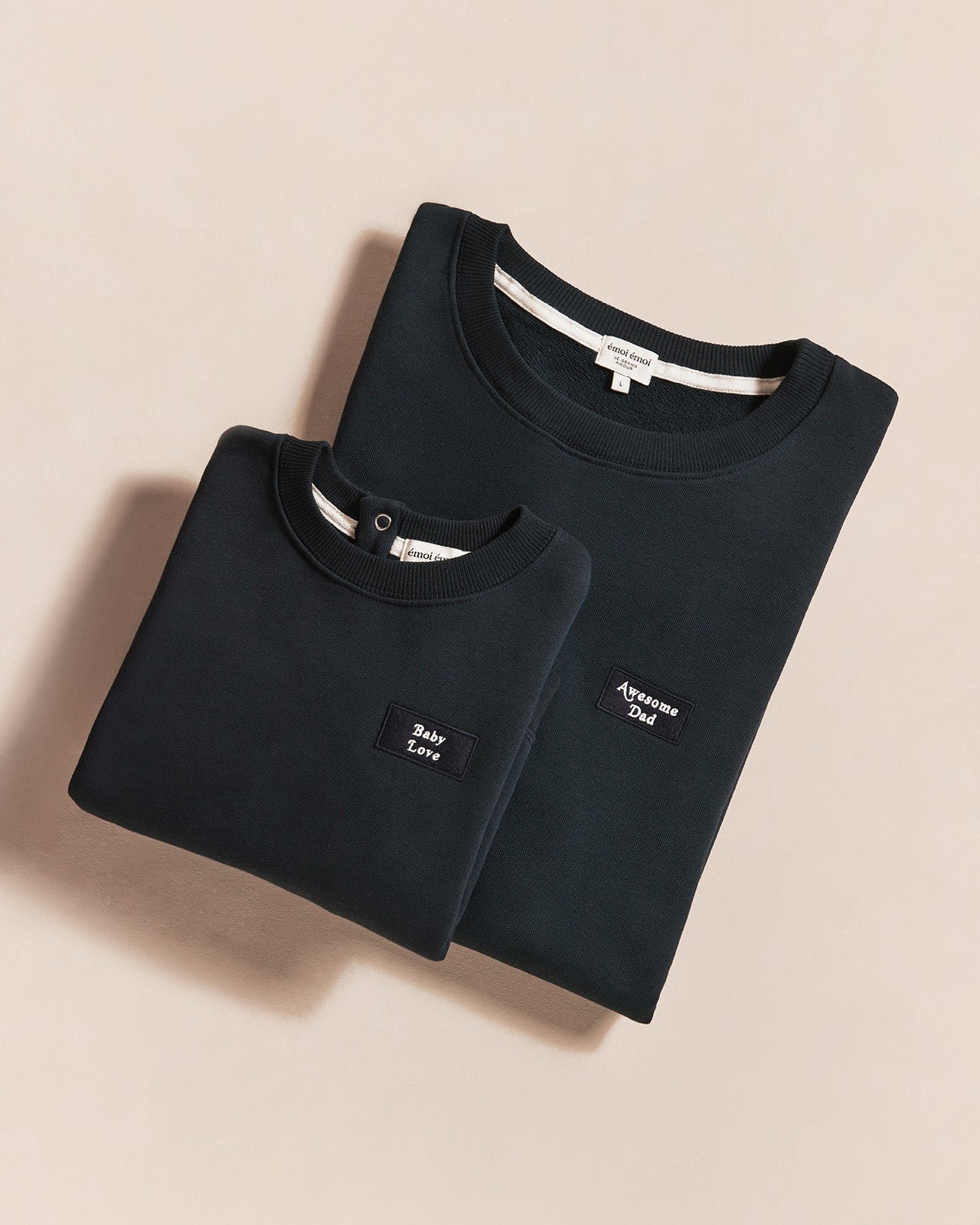 The mini patch awesome dad organic cotton sweatshirt EMOI EMOI Blue