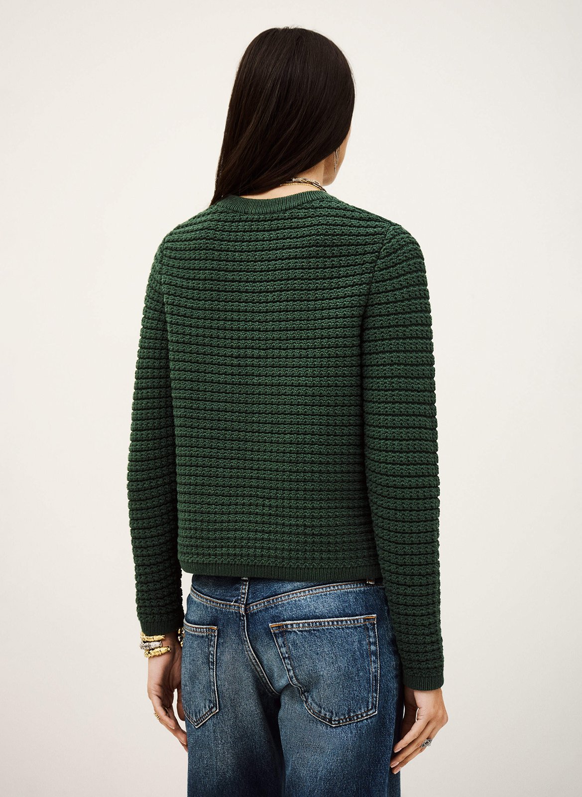 Pull droit col rond en coton mélangé BA&SH Vert