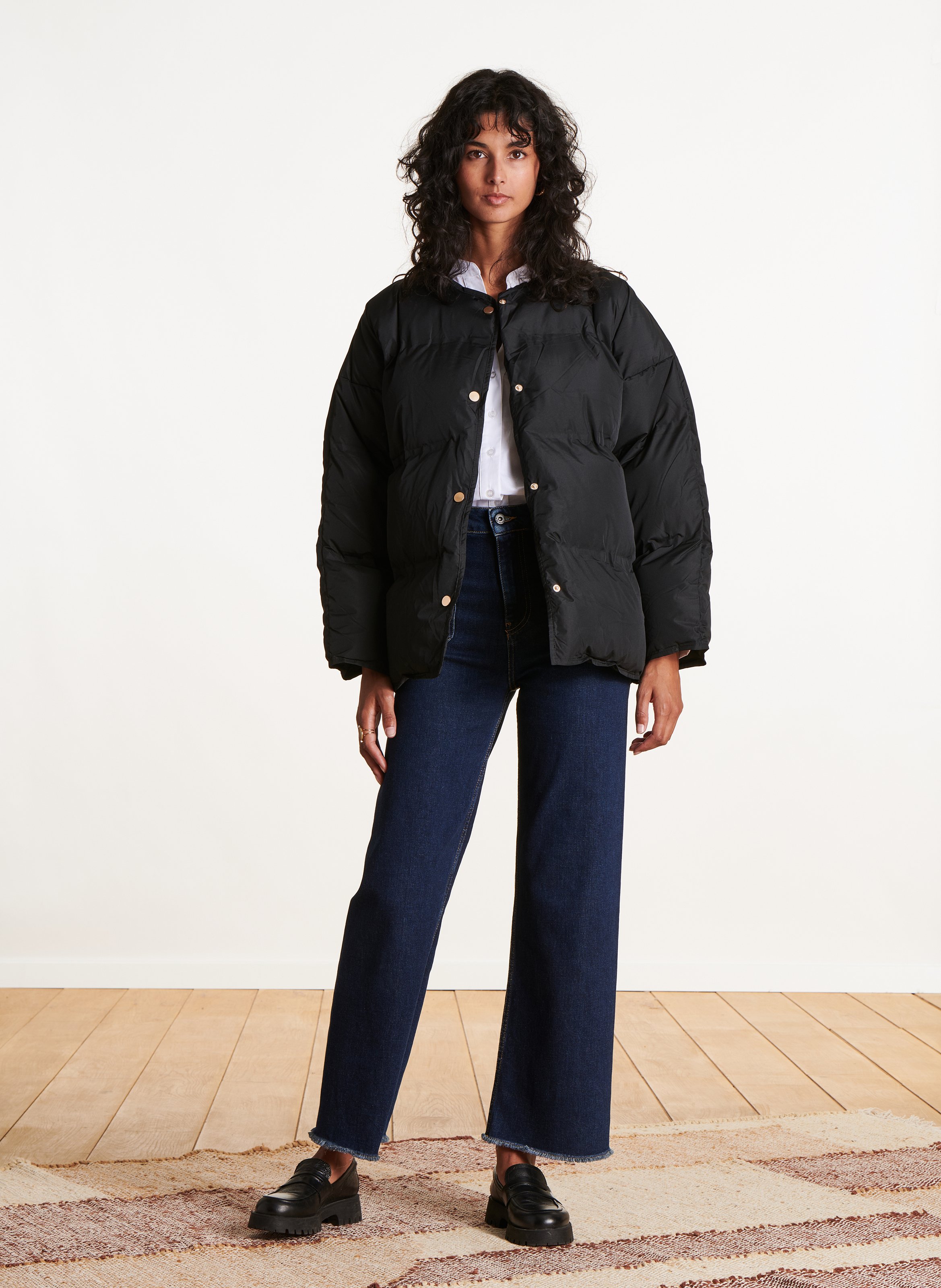 Doudoune col rond  LA FEE MARABOUTEE Noir