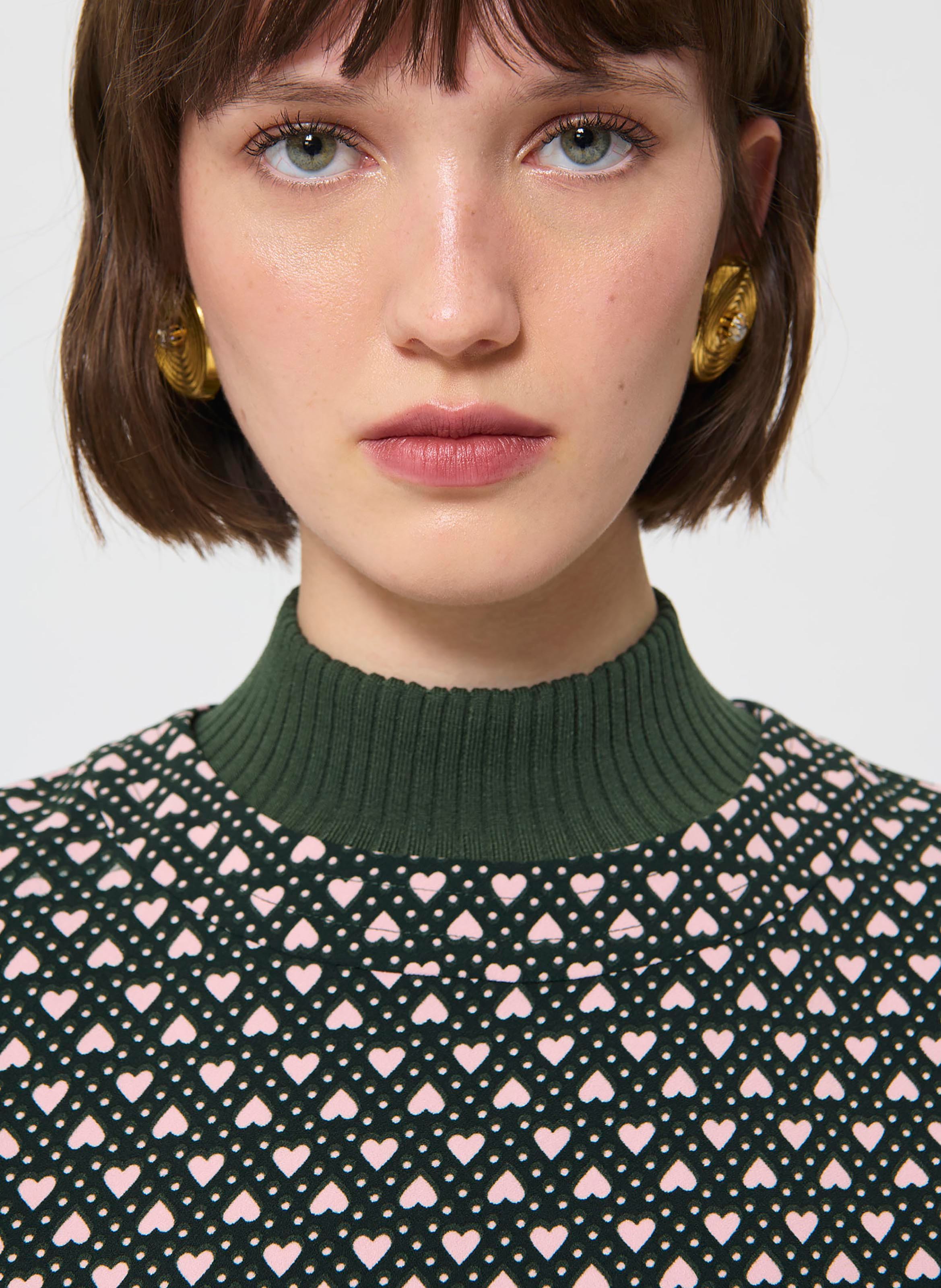 Robe courte droite imprimée TARA JARMON Vert