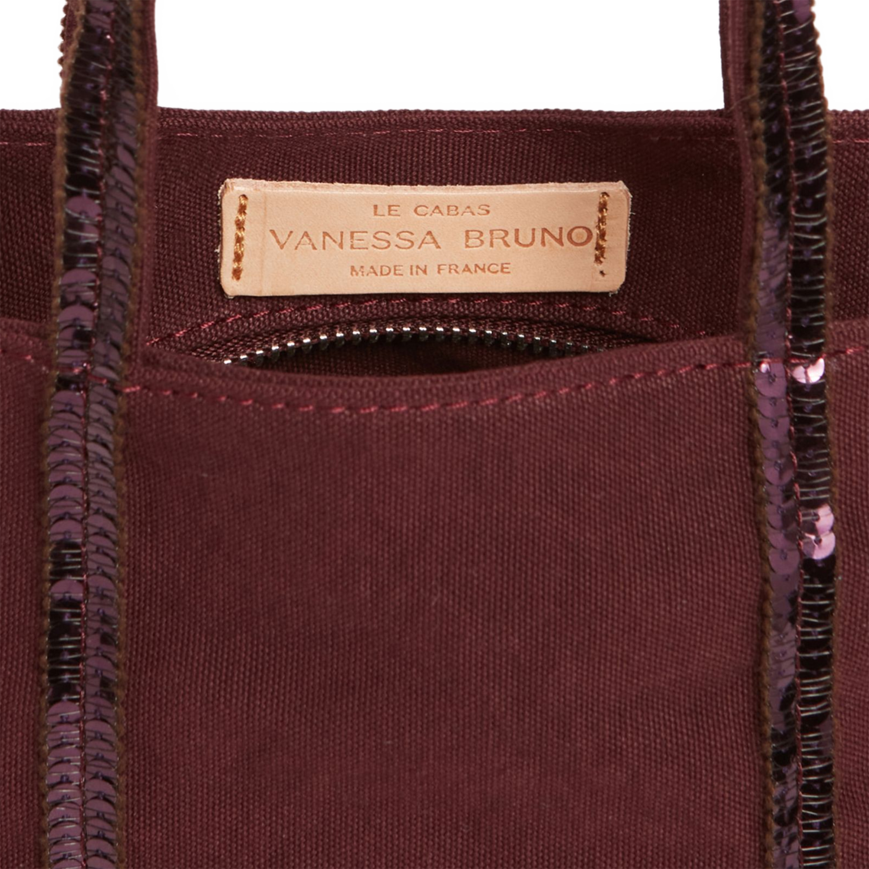 Mini cabas XS à sequins en toile de coton VANESSA BRUNO Rouge