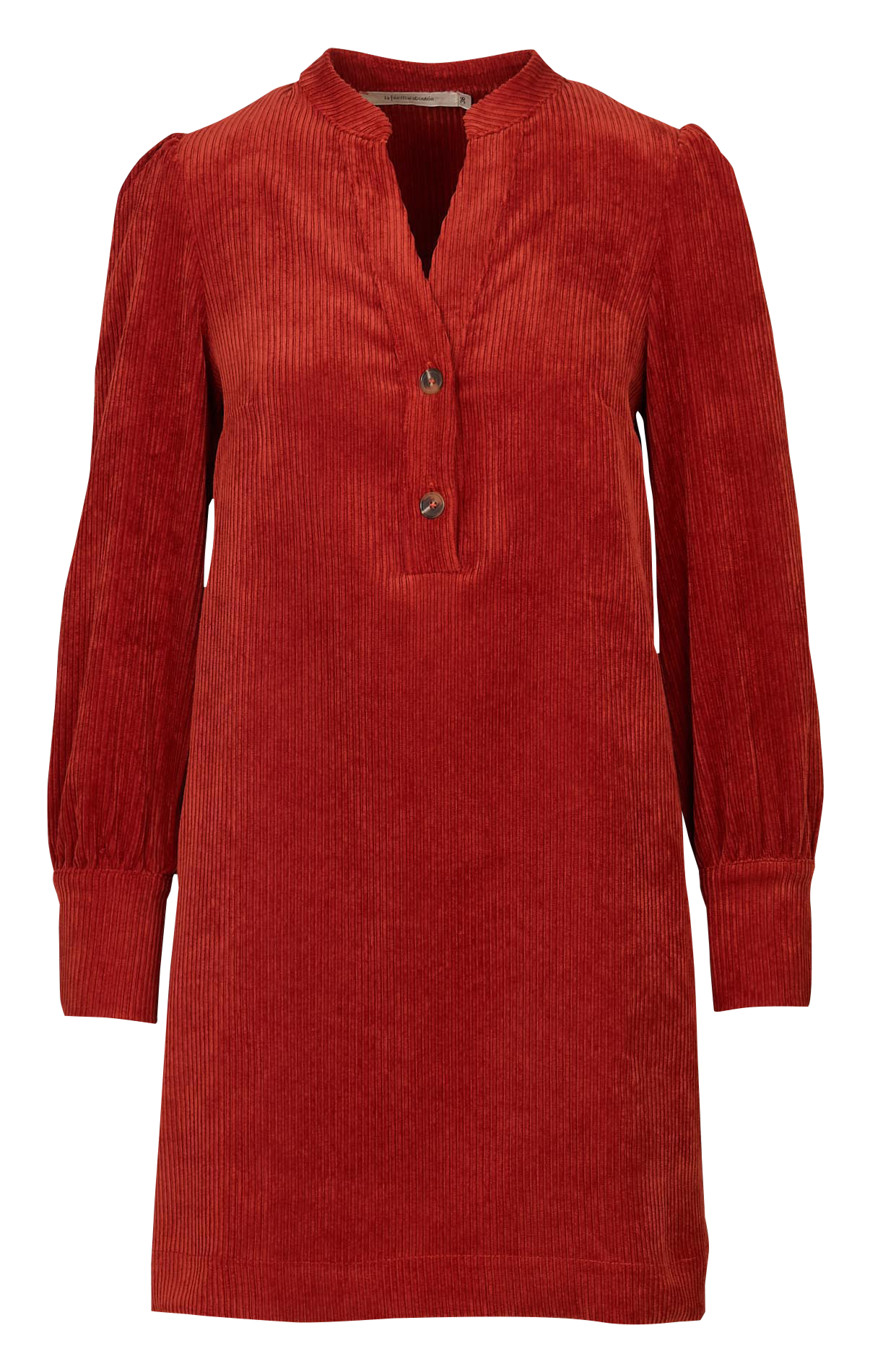 Short straight dress with Grandad collar LA FEE MARABOUTEE Red