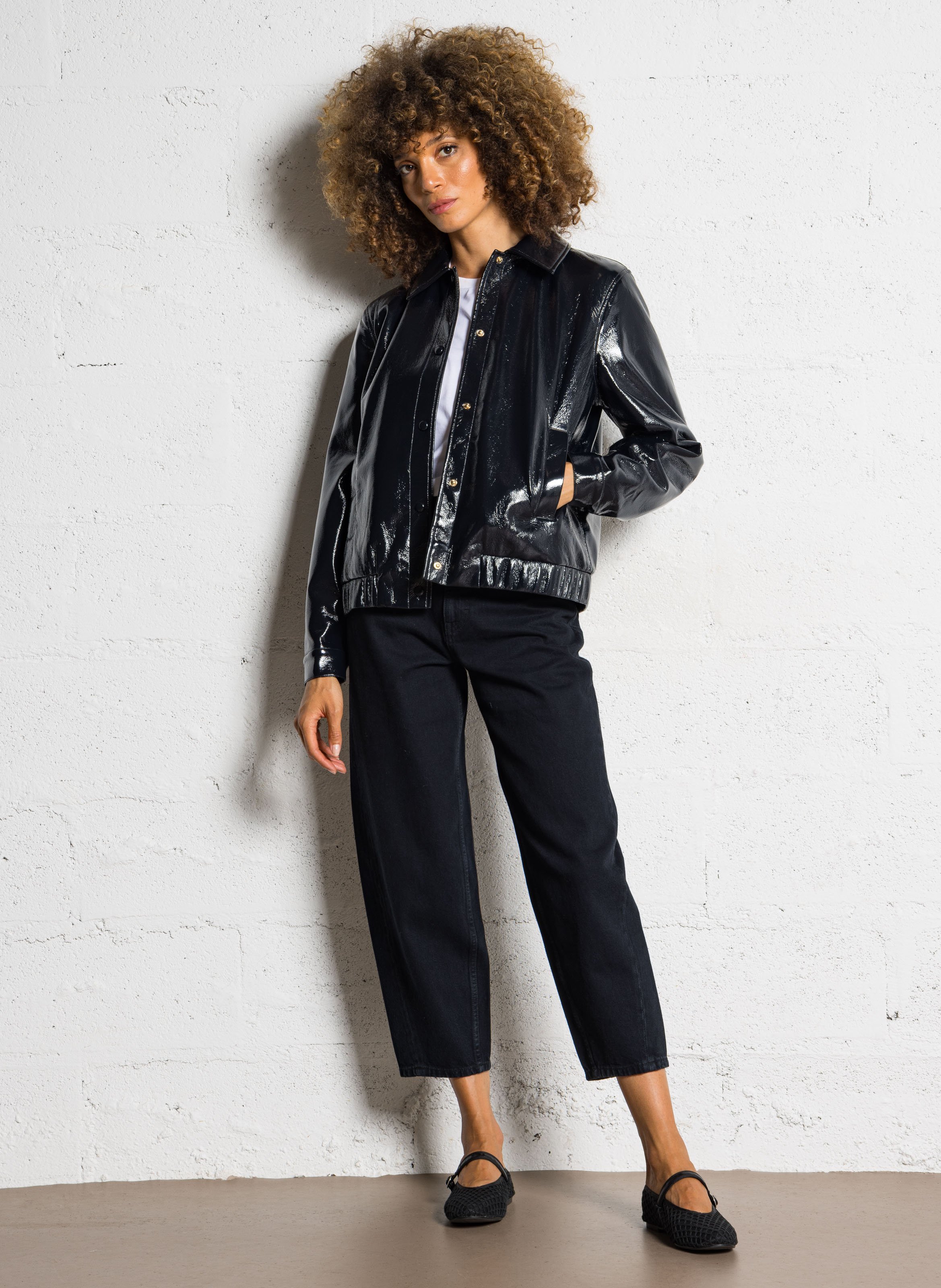 Oversized jacket with classic collar PETITE MENDIGOTE Blue