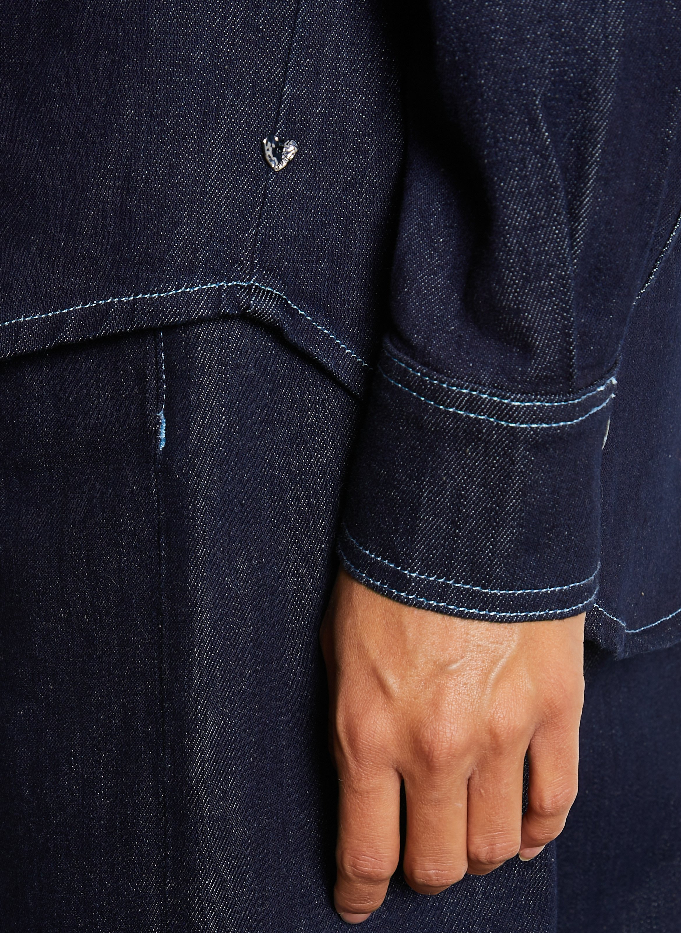 Chemise col classique en denim FABIENNE CHAPOT Bleu