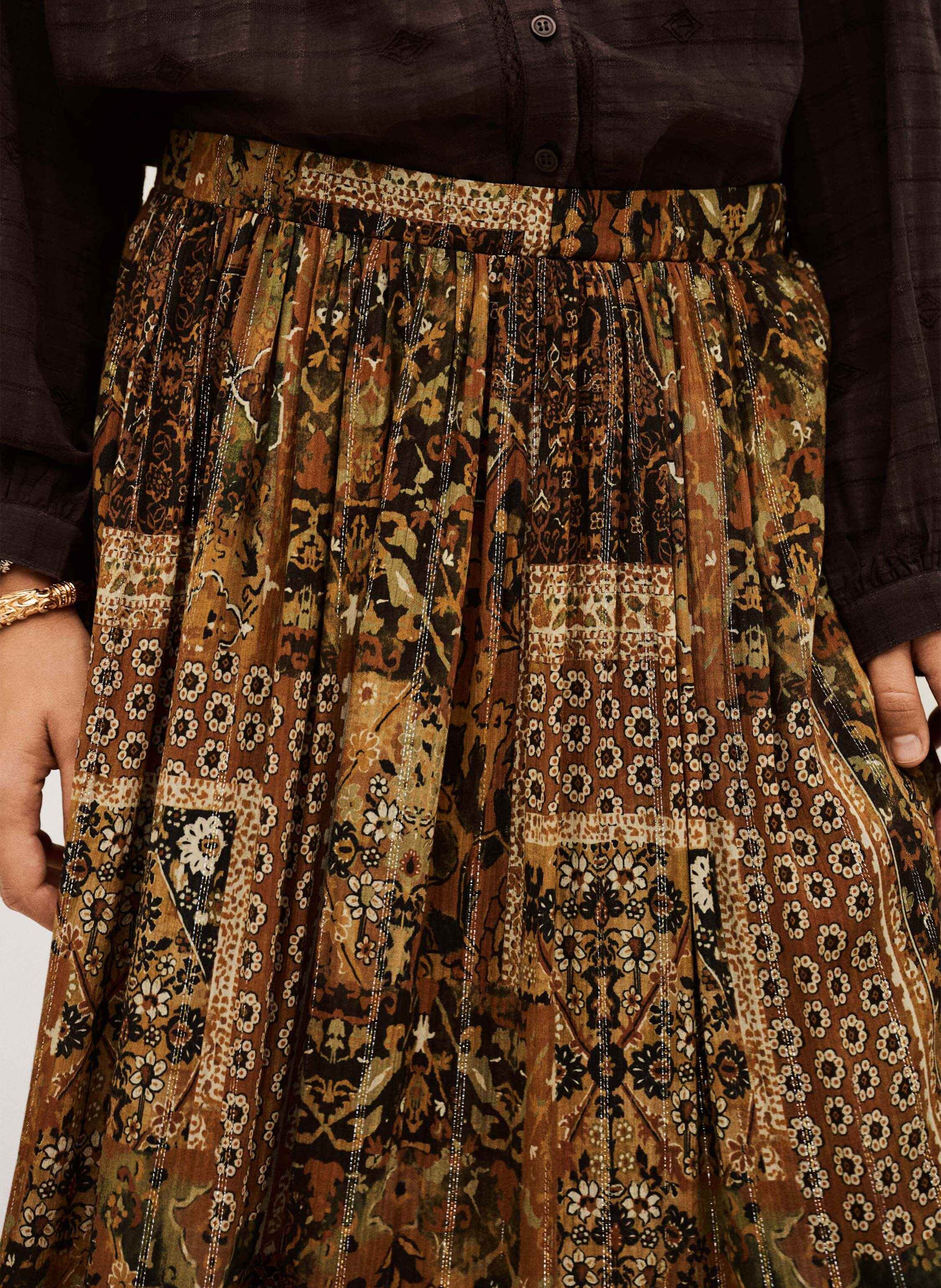 Jupe longue imprimée BA&SH Orange