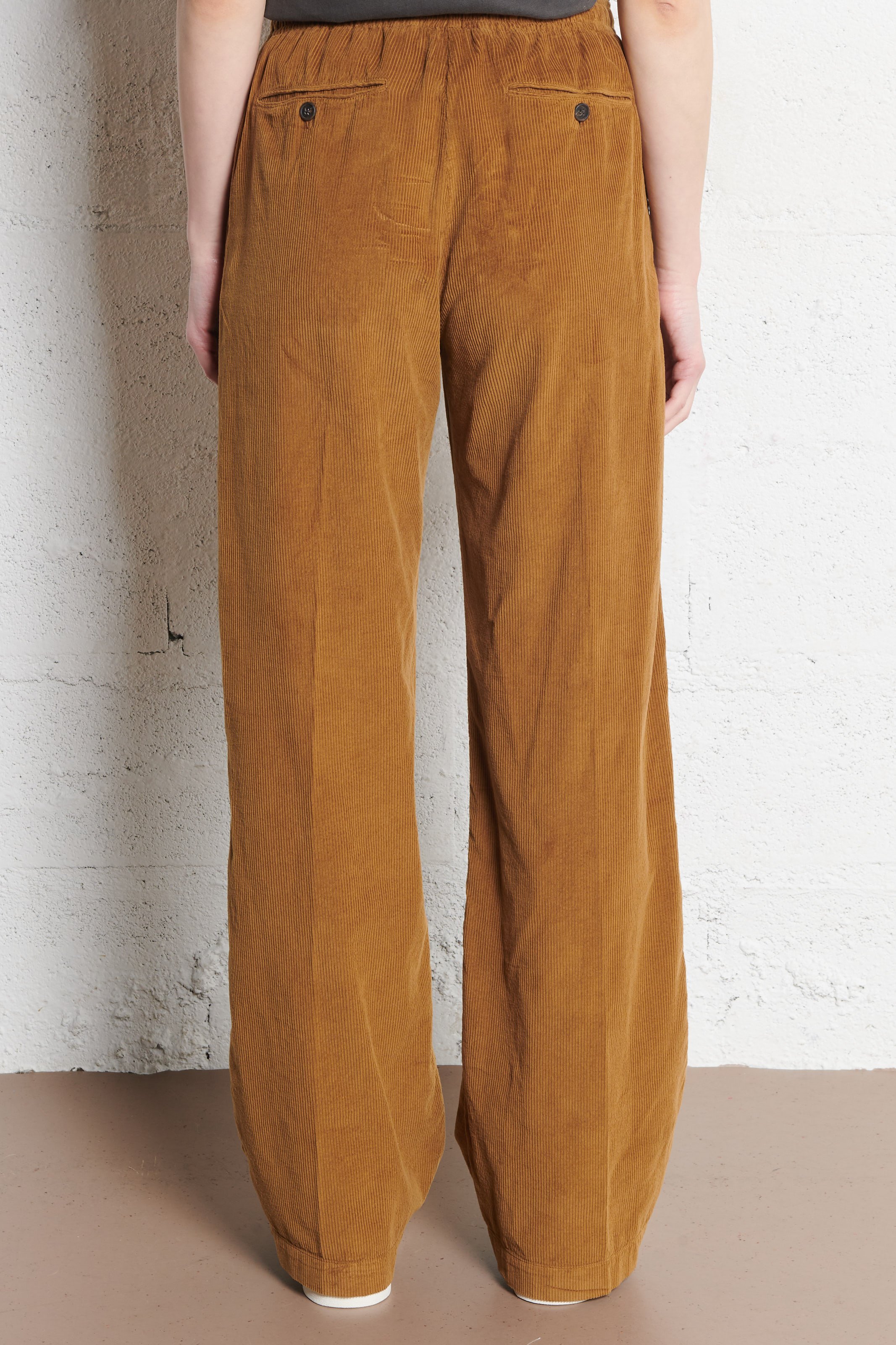 Pantalon large en velours côtelé HARTFORD Marron