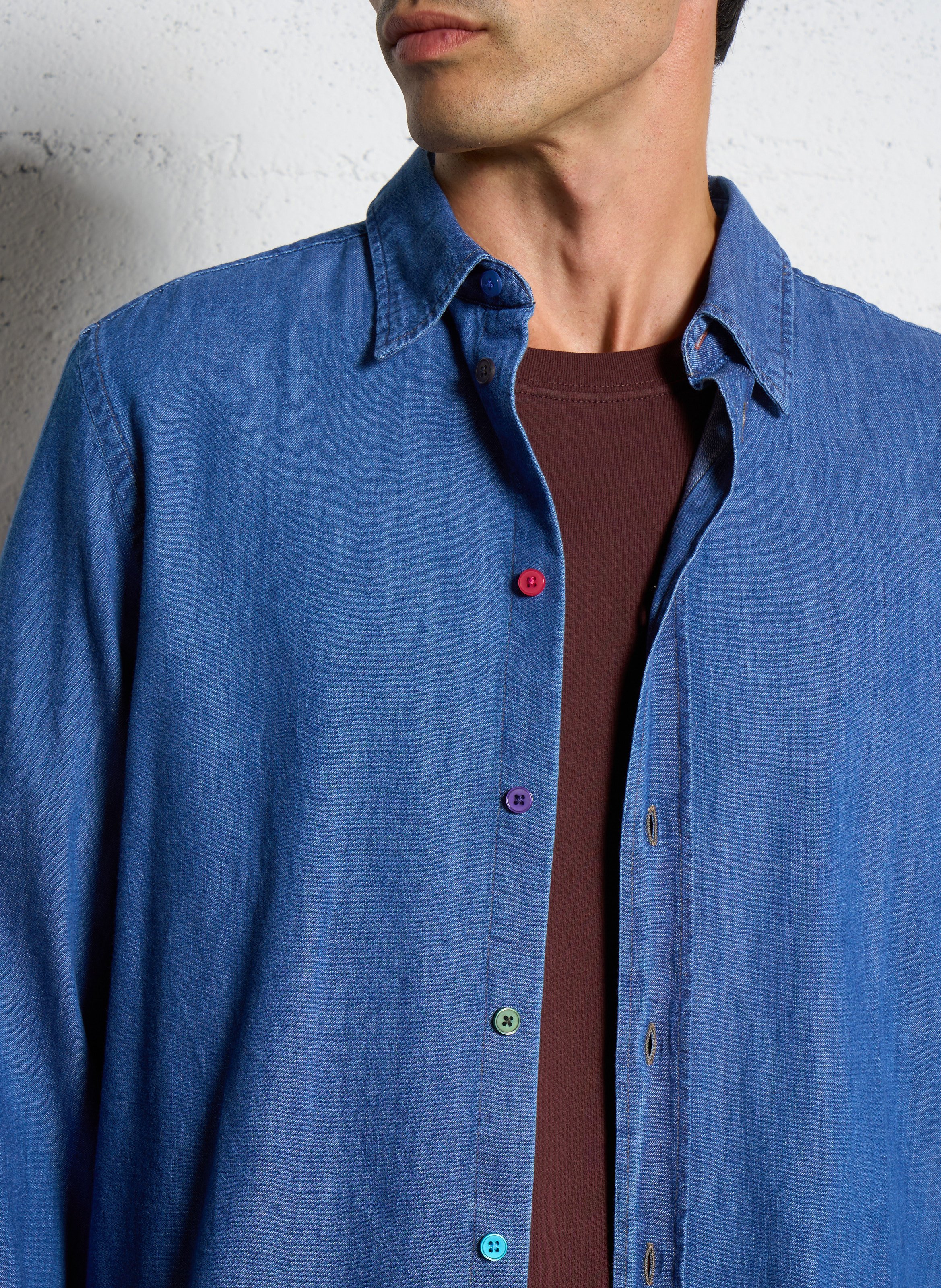 Straight denim shirt in organic cotton PAUL SMITH Blue