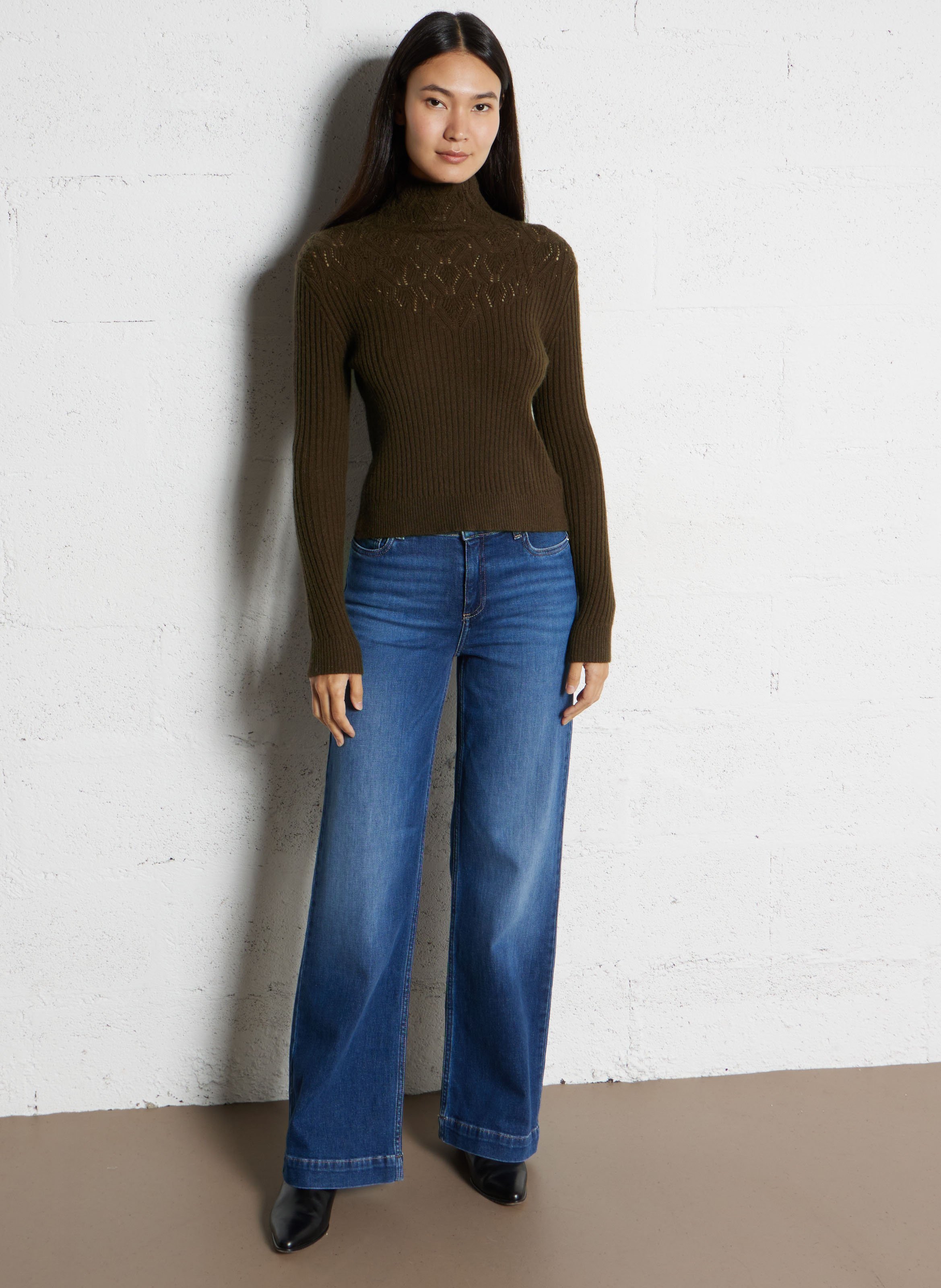 Pull col montant  SEE U SOON Kaki