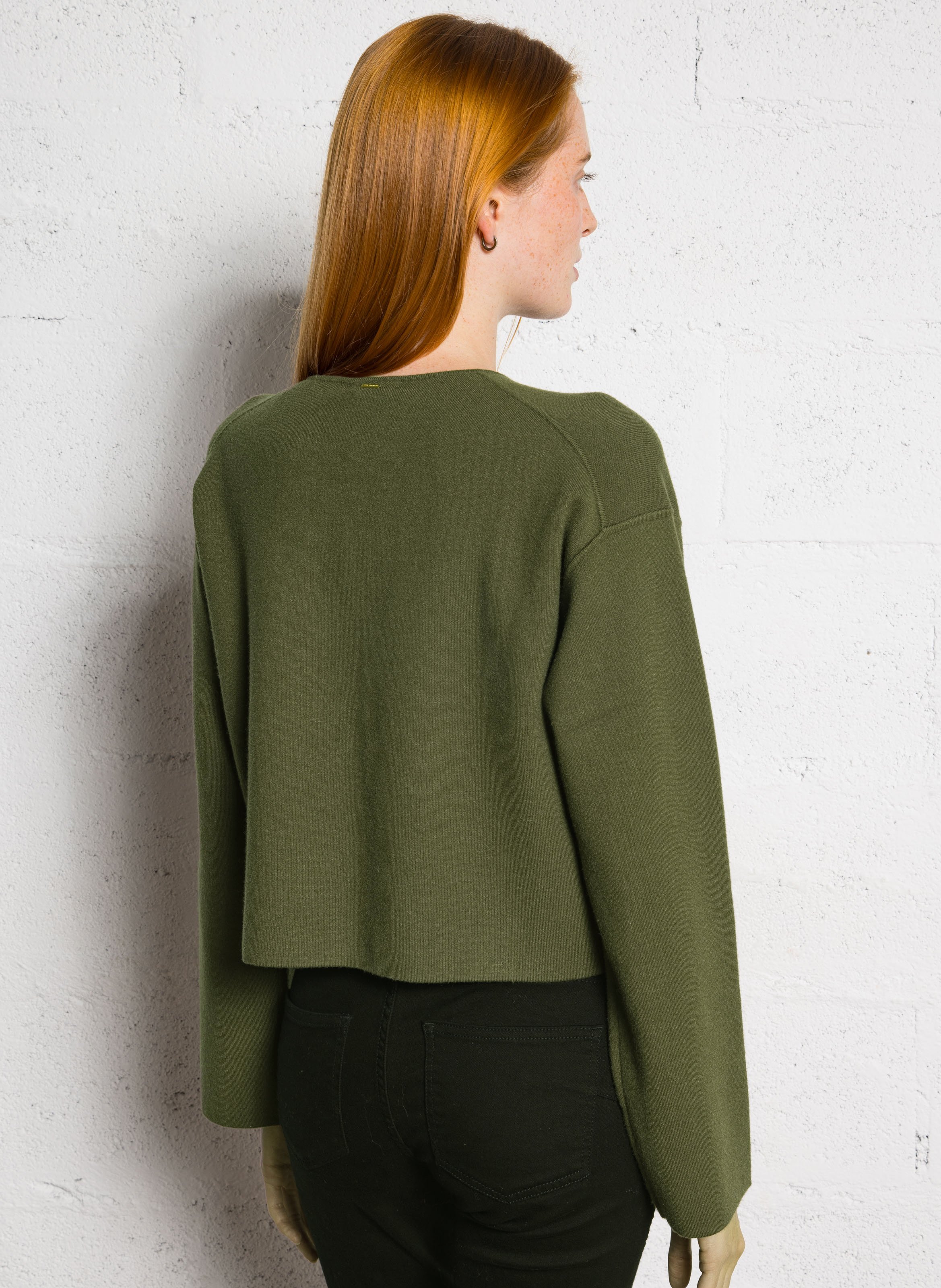 Oversized round neck cardigan IKKS Khaki