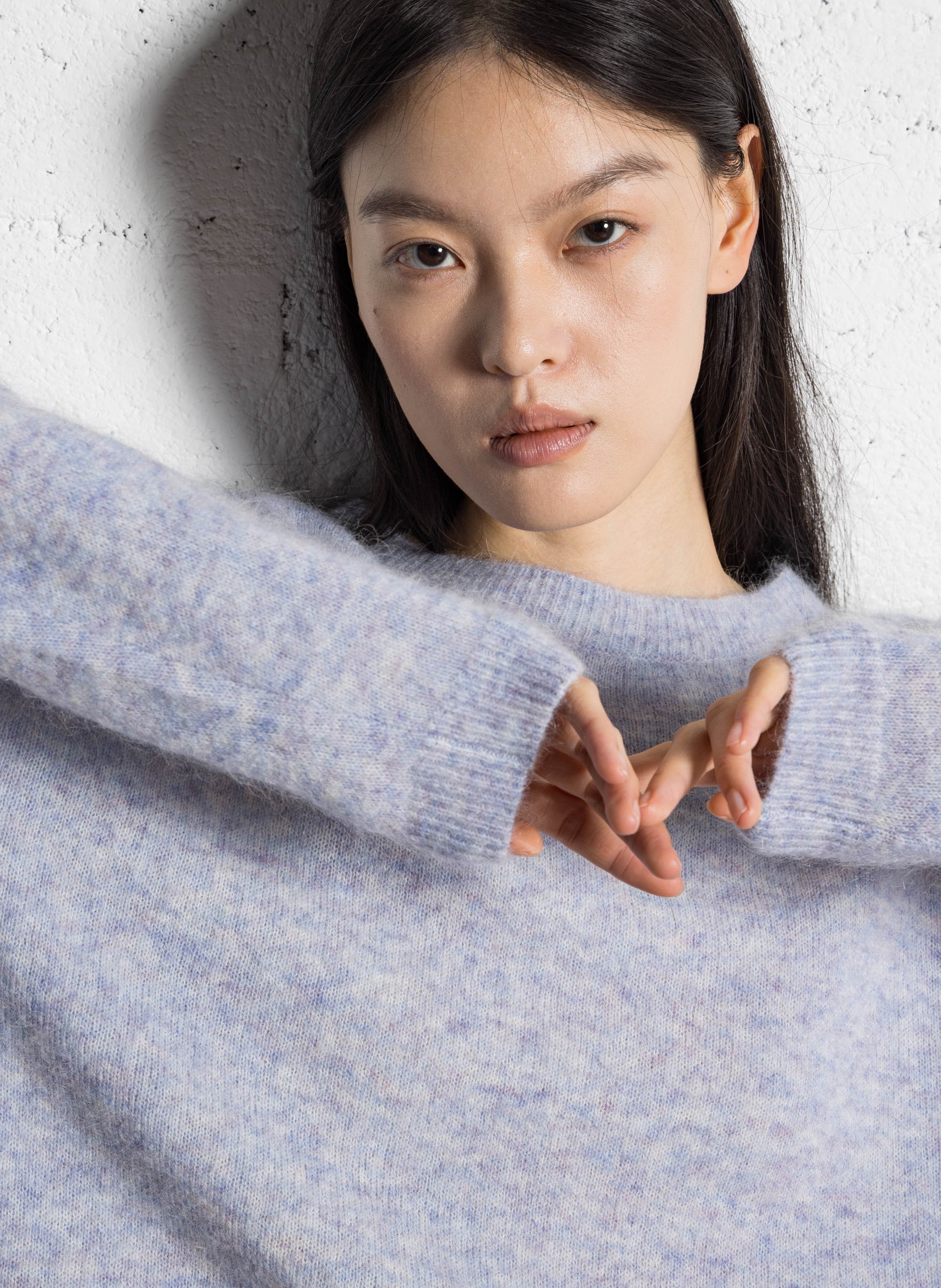 Oversized trui met ronde hals, wolblend JC SOPHIE Blauw