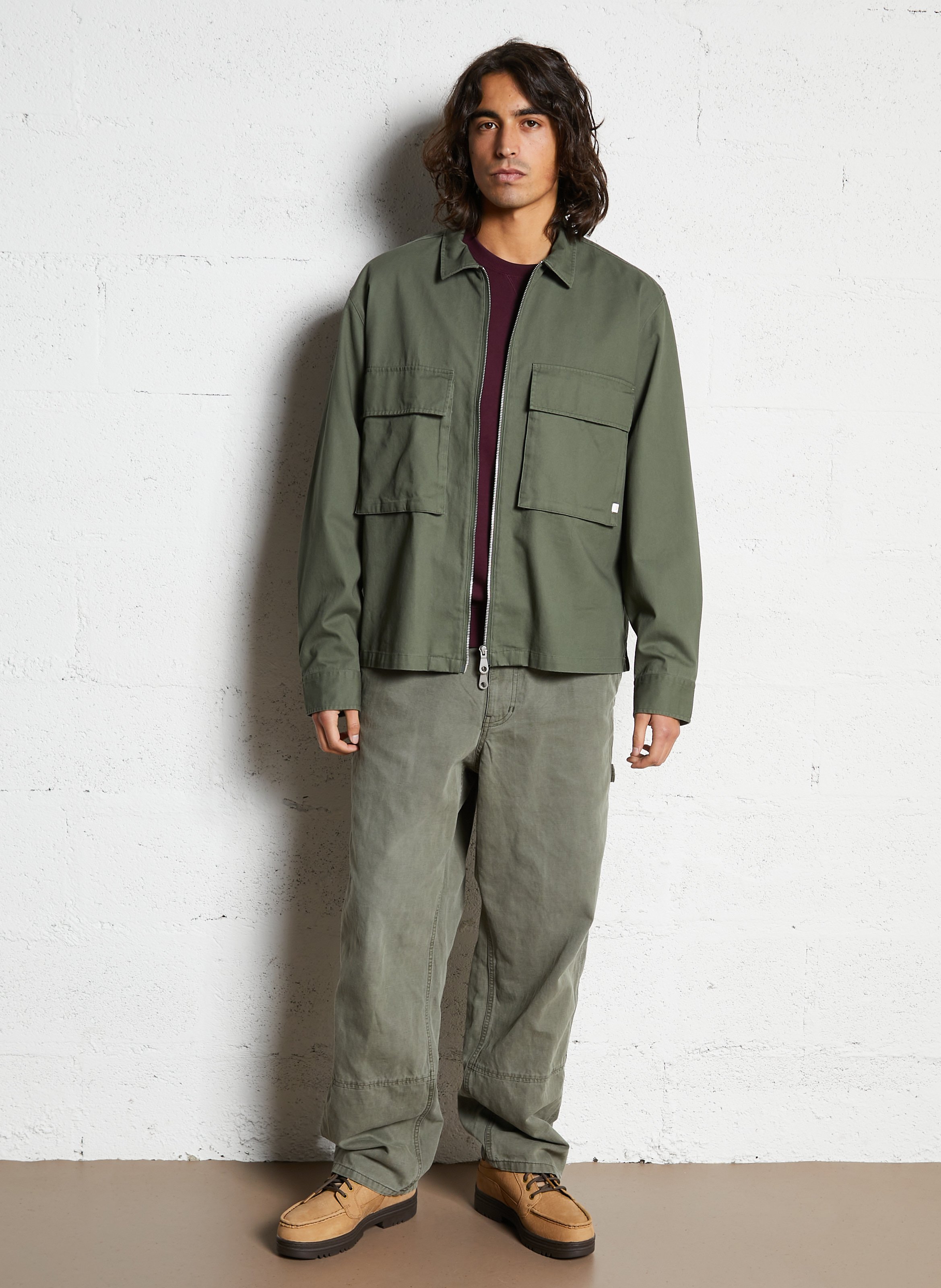 Sweat droit col rond en coton bio FARAH Rouge