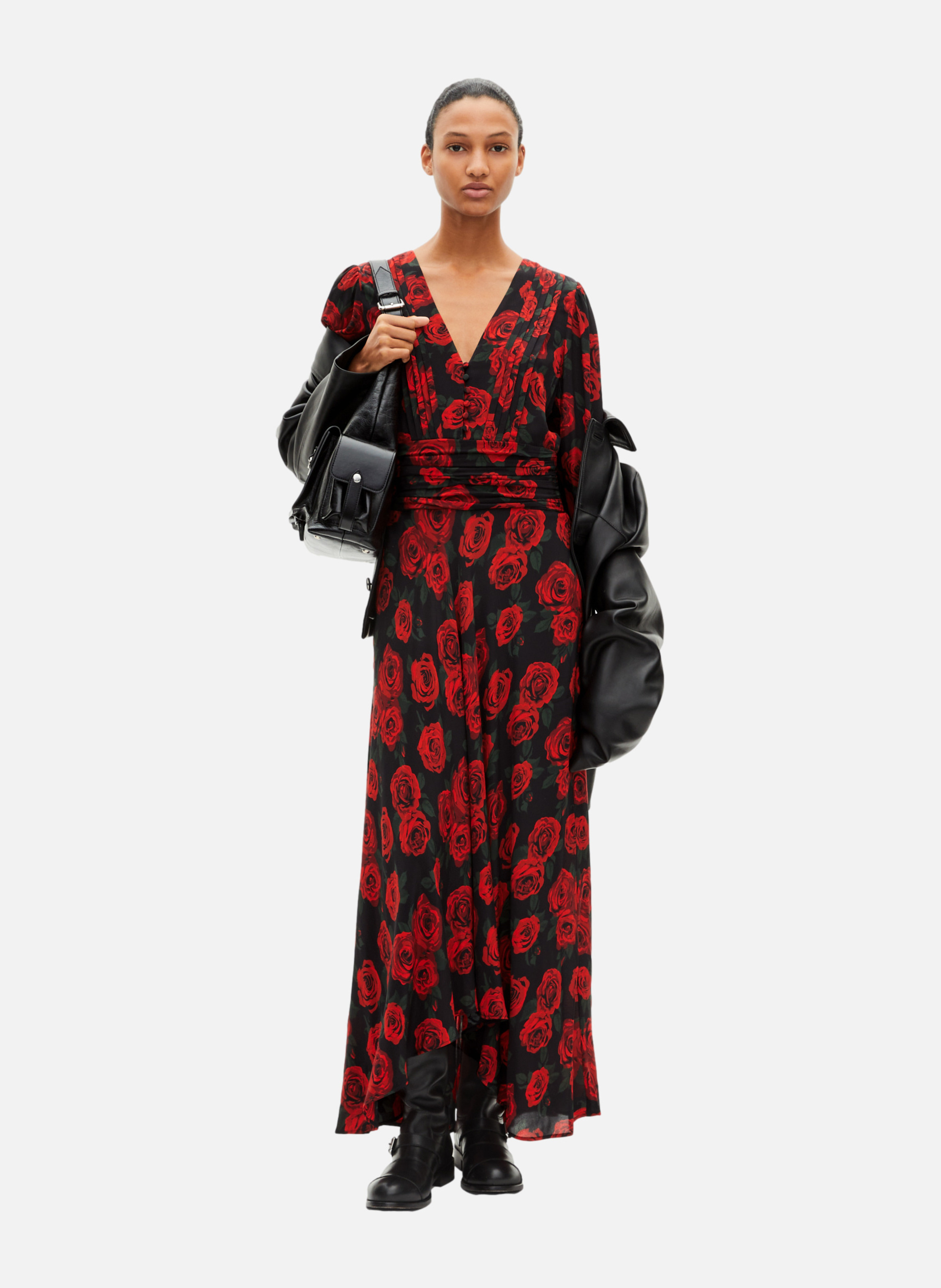 Floral print long dress THE KOOPLES Black