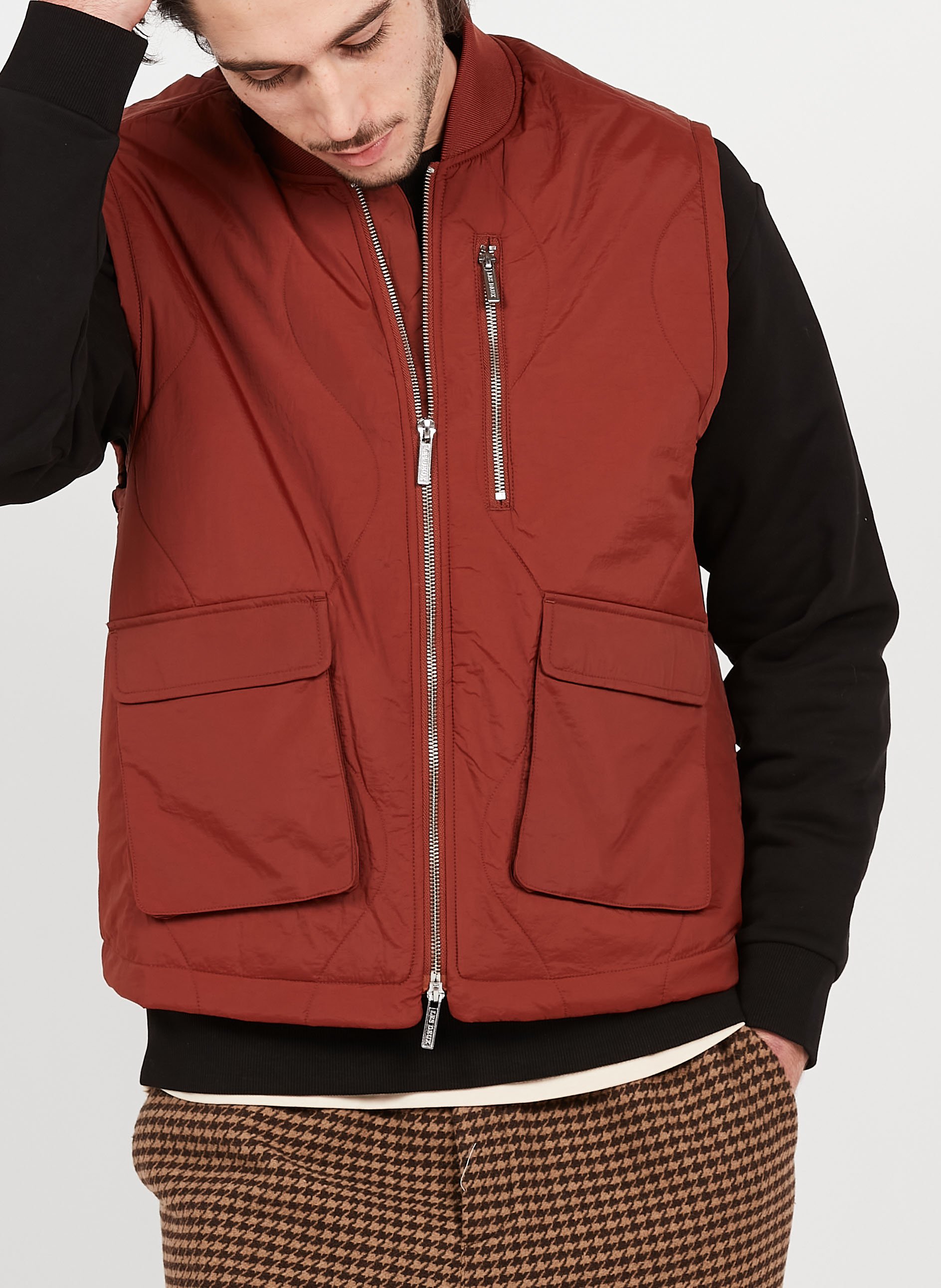 Veste à col montant en nylon  LES DEUX Rouge