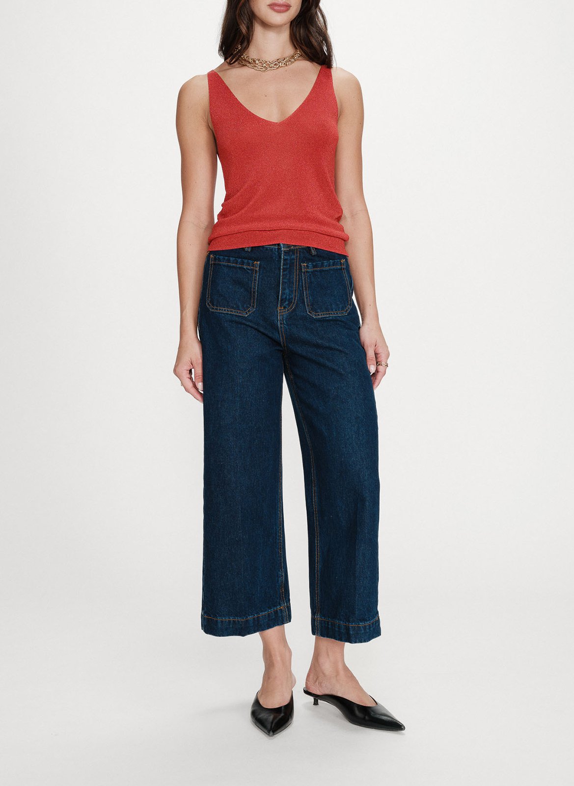 Sleeveless V-neck top GRACE ET MILA Red