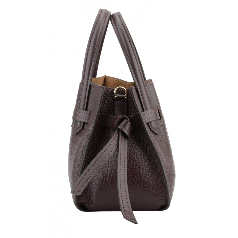 Calfskin leather handbag POURCHET Red