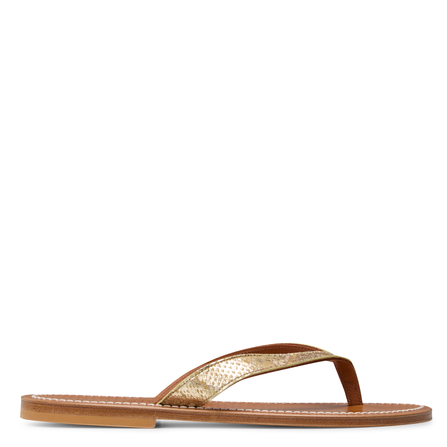 Avarca Berlin - Flache Ledersandalen mit Samt K JACQUES Mehrfarbig