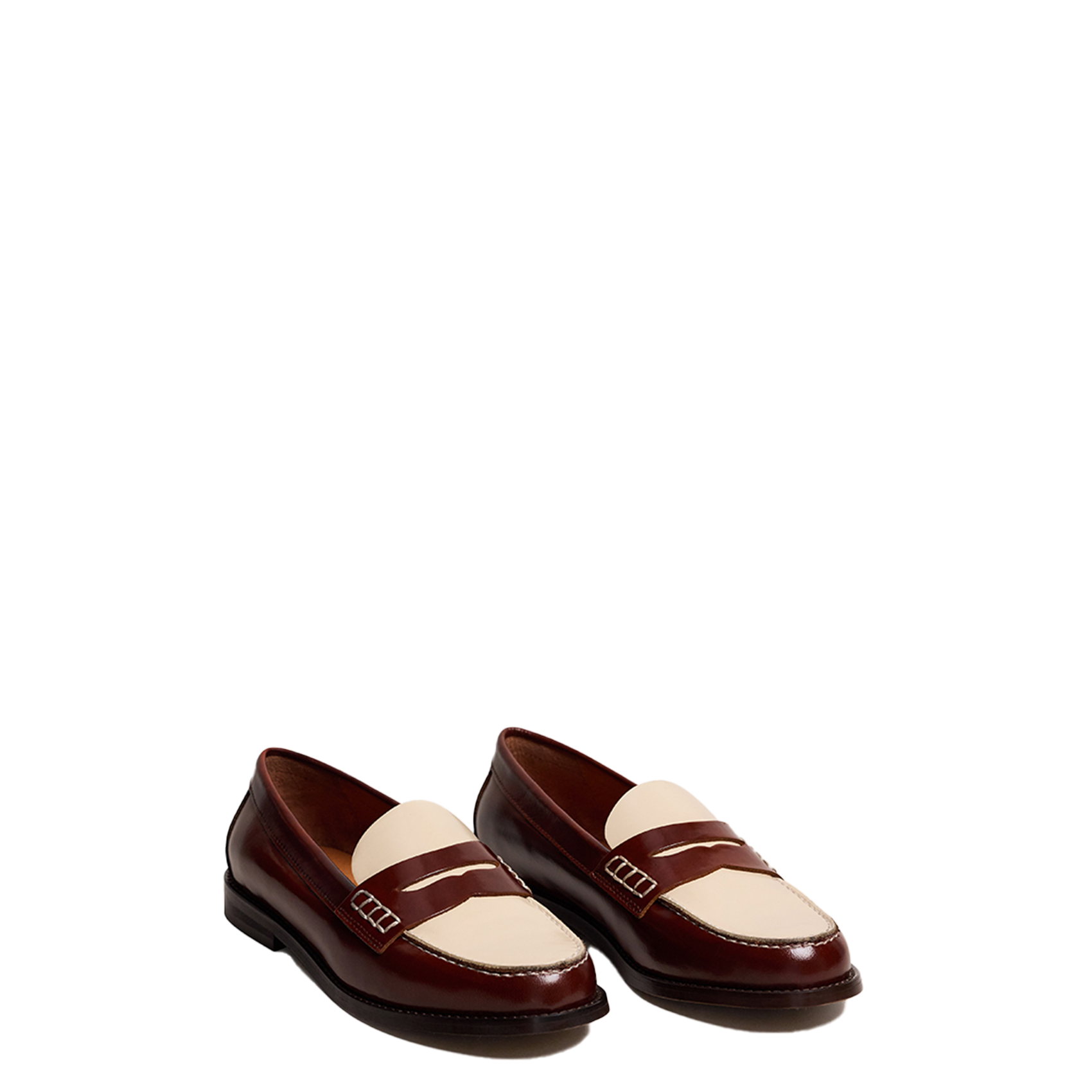 Two-tone leather loafers JONAK Brown
