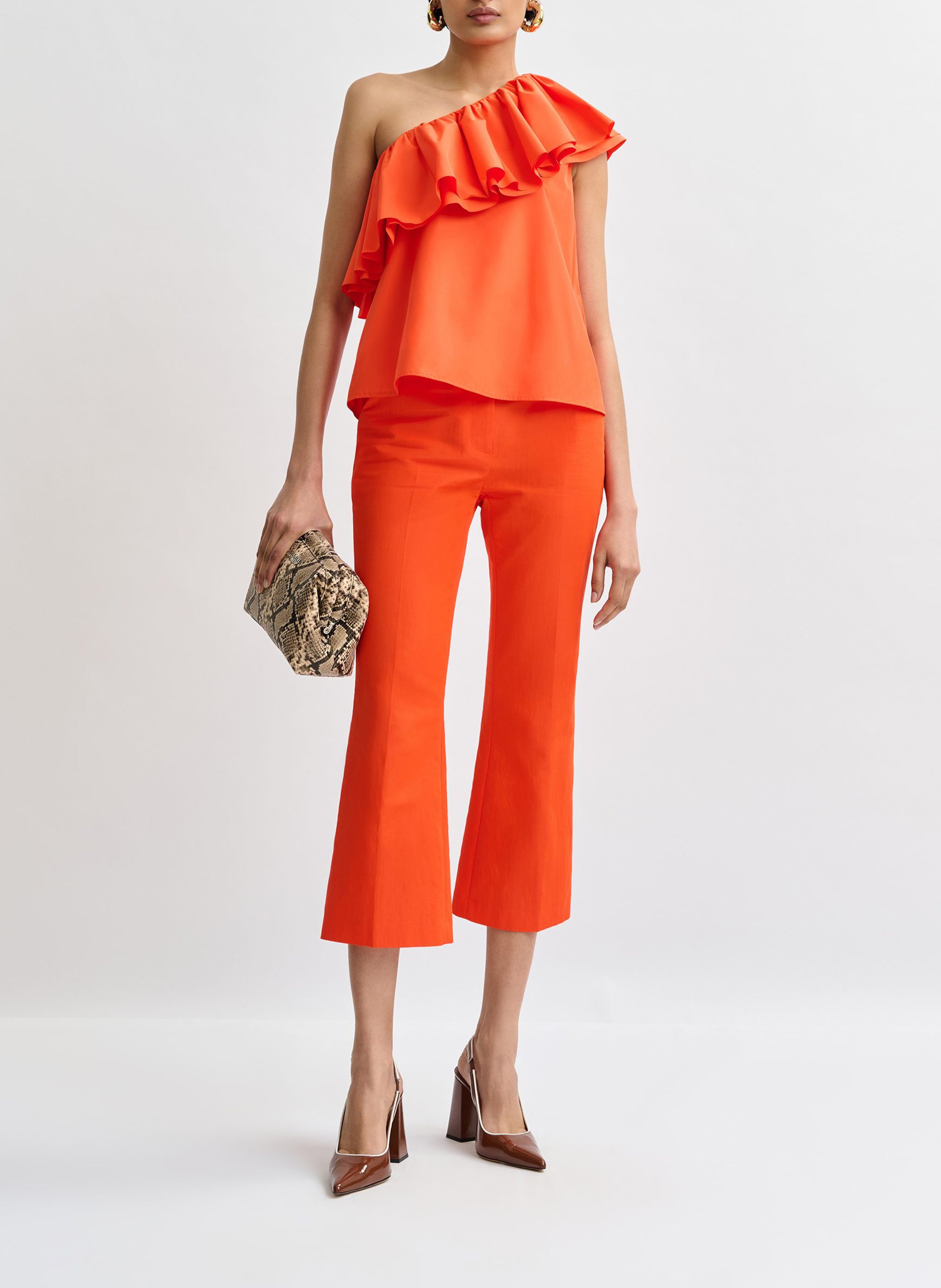 Pantacourt évasé en coton ESSENTIEL ANTWERP Rouge