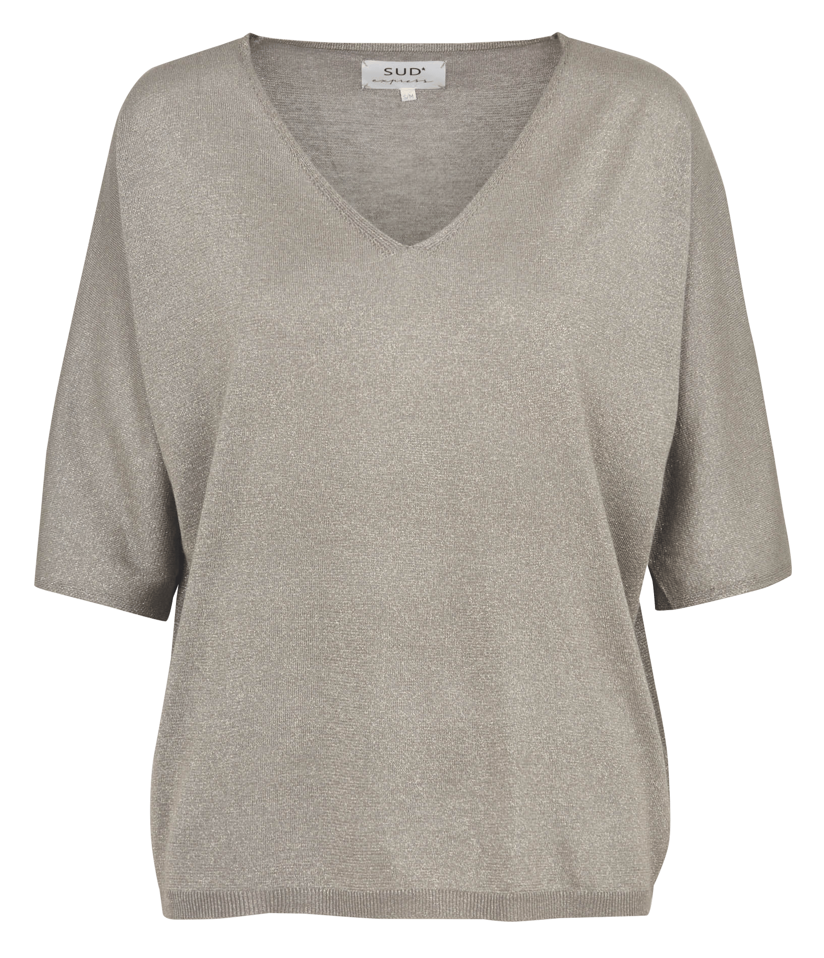 Oversized V-hals trui met pailletten SUD EXPRESS Groen