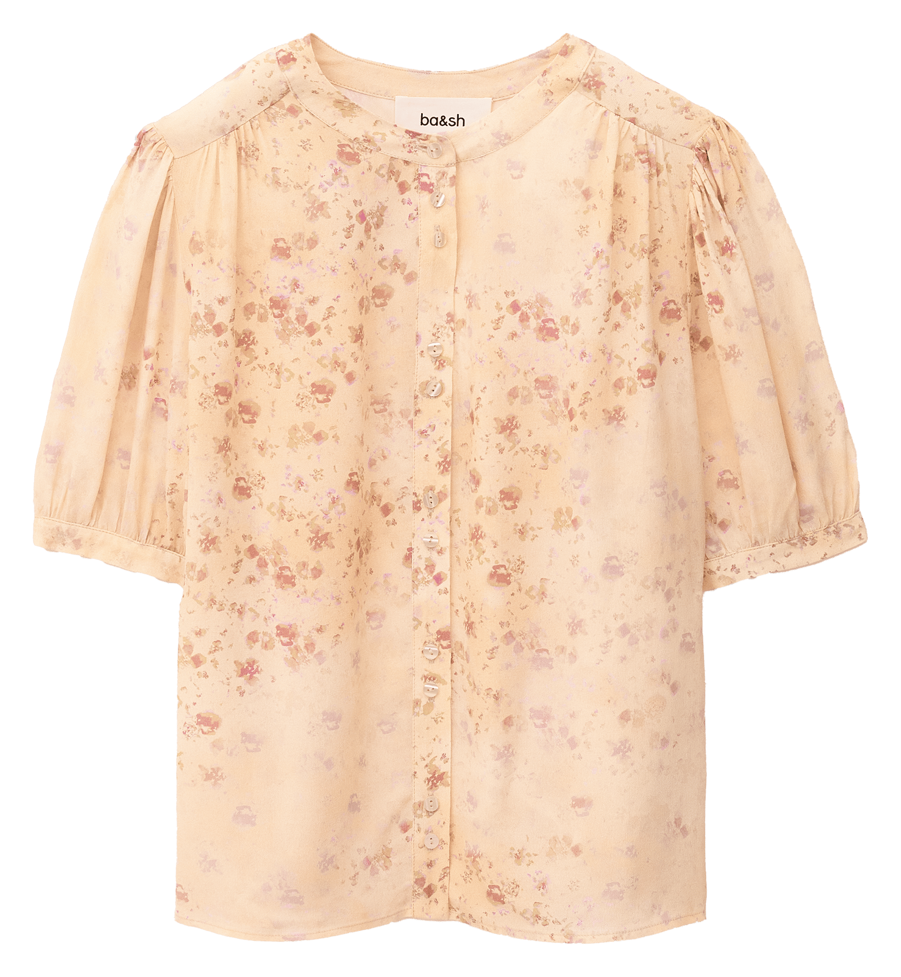 Blouse met ronde hals en print BA&SH Beige