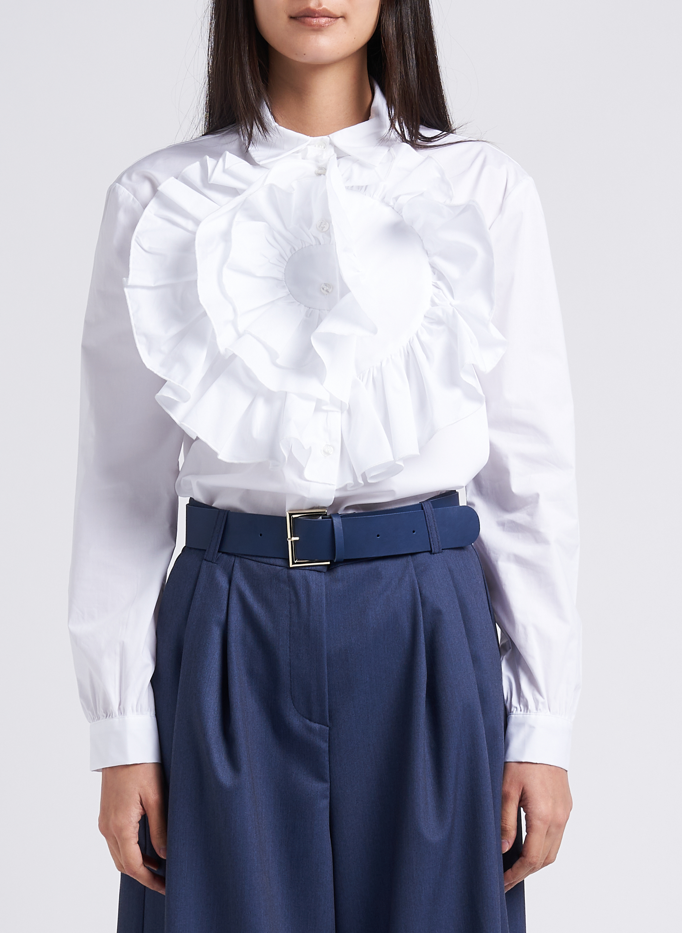 Shirt with frilled collar IMPERIAL White