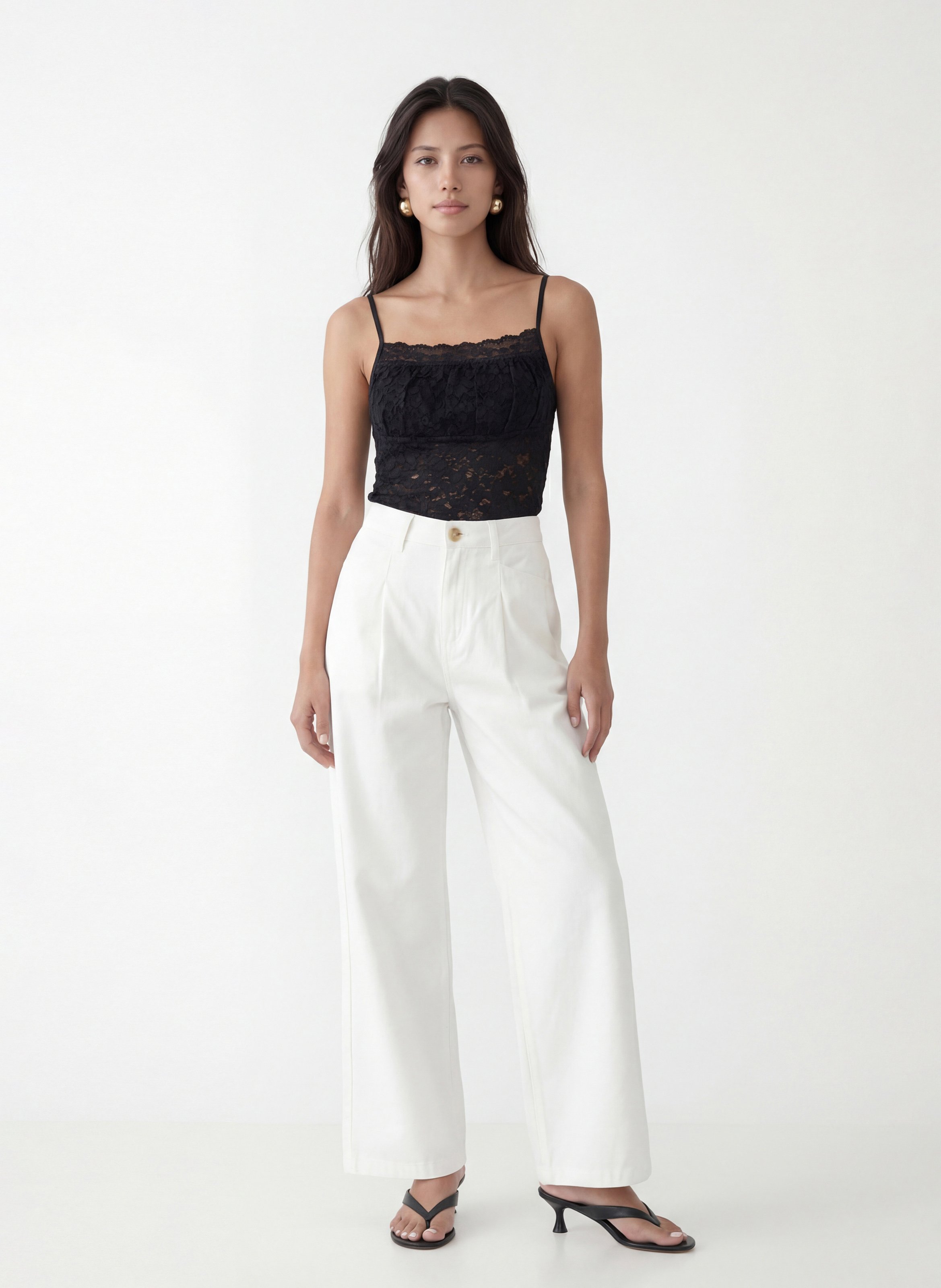 Fitted lace tank top KOOKAI Black