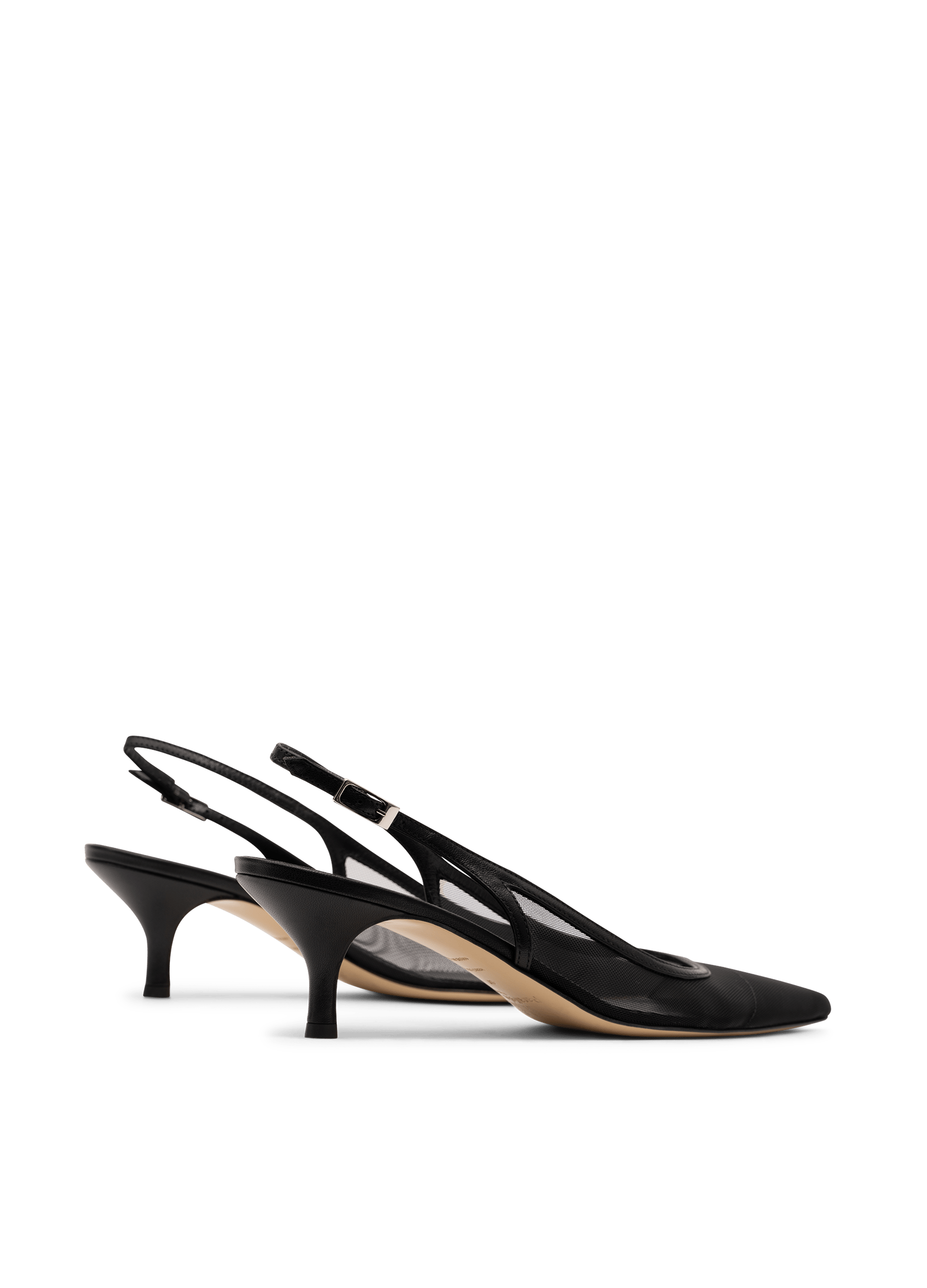 Slingback en cuir et mesh noir PARALLELE PARIS Noir