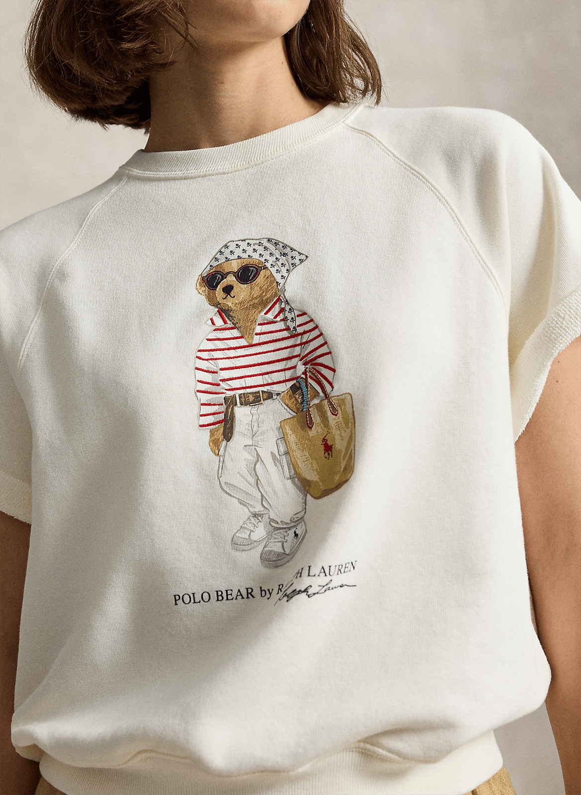 Gerade geschnittenes Rundhals-T-Shirt mit Siebdruck POLO RALPH LAUREN Weiss