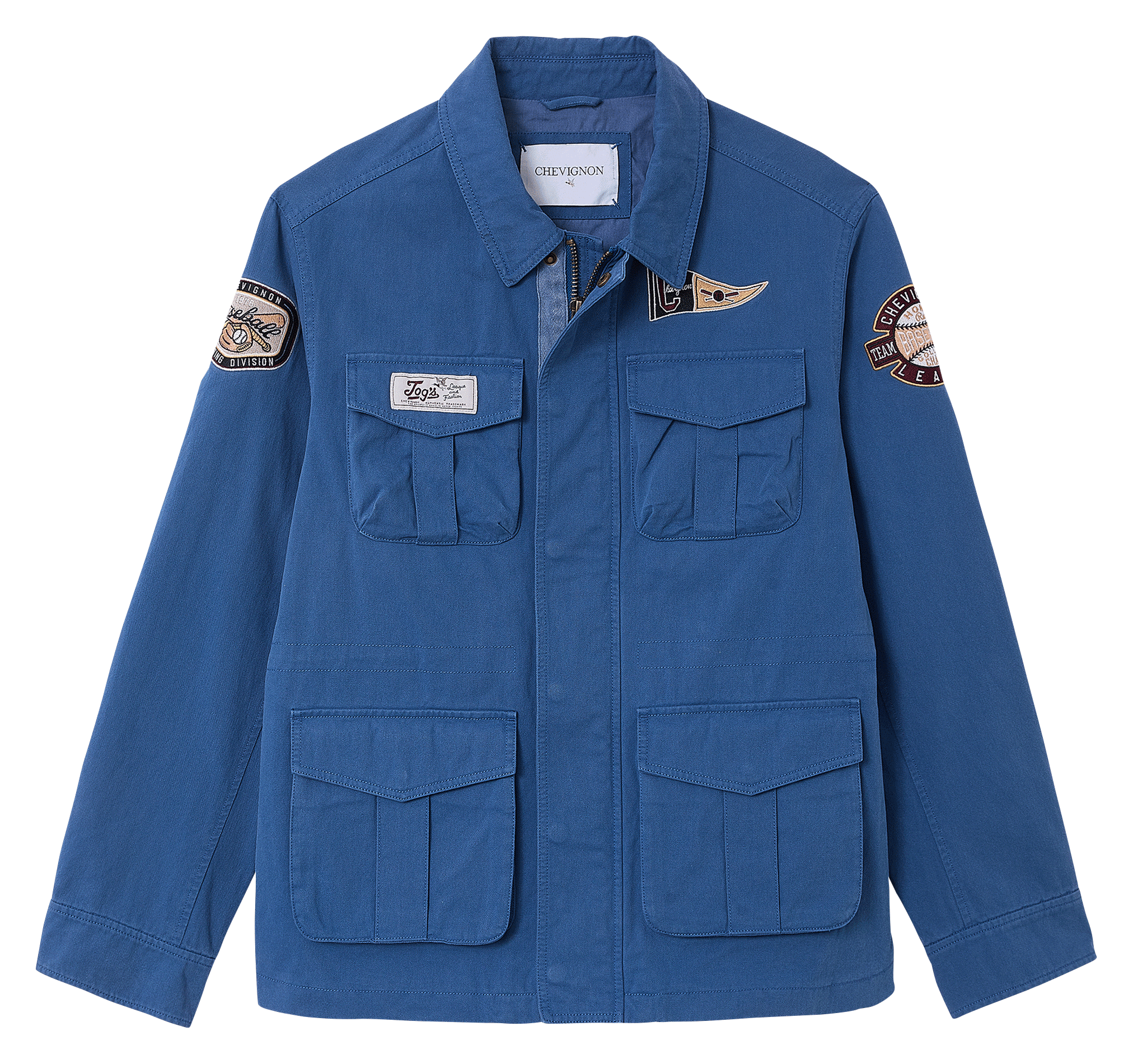Blouson droit col classique en coton CHEVIGNON Bleu