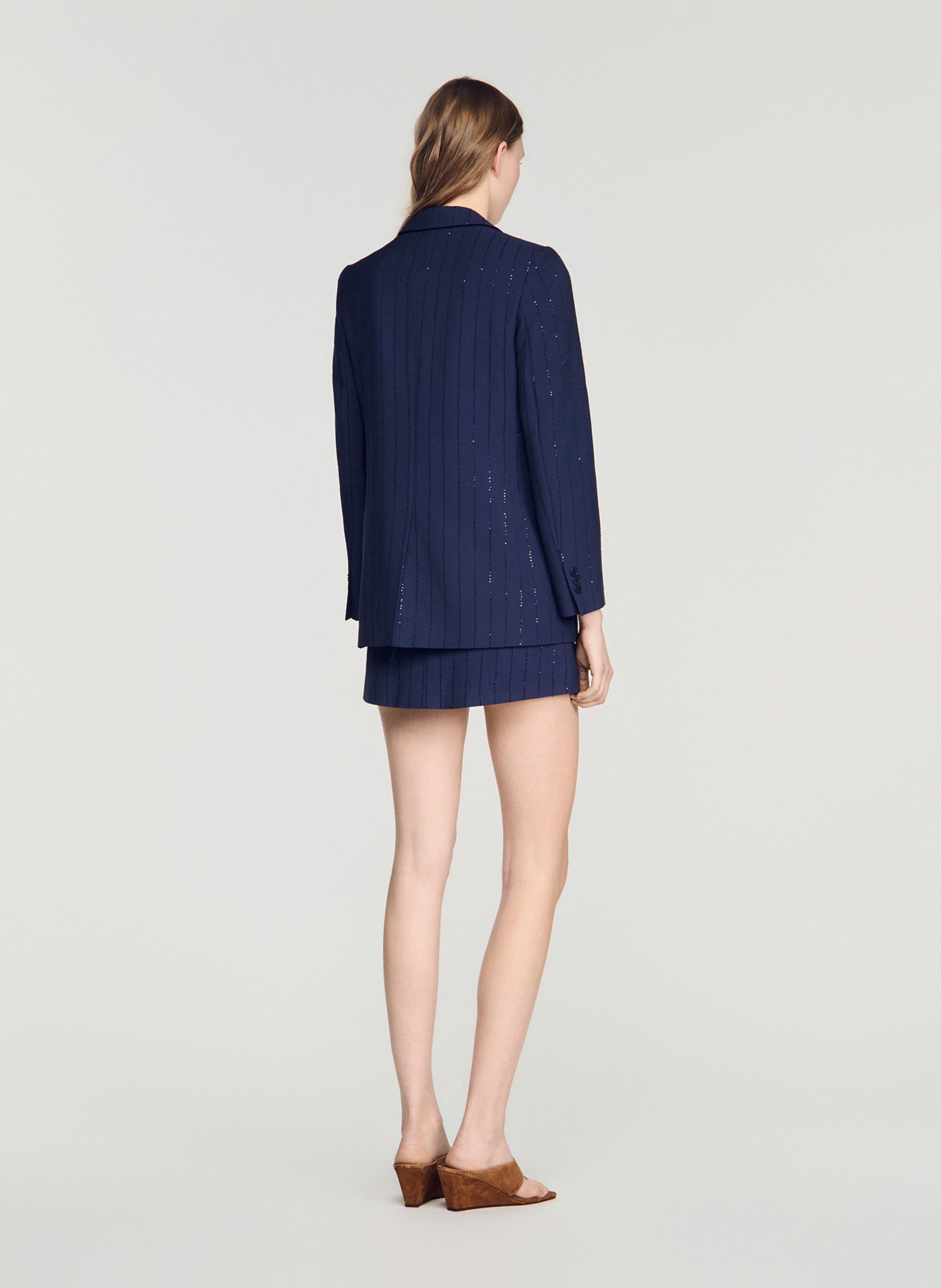 Straight suit jacket SANDRO Blue
