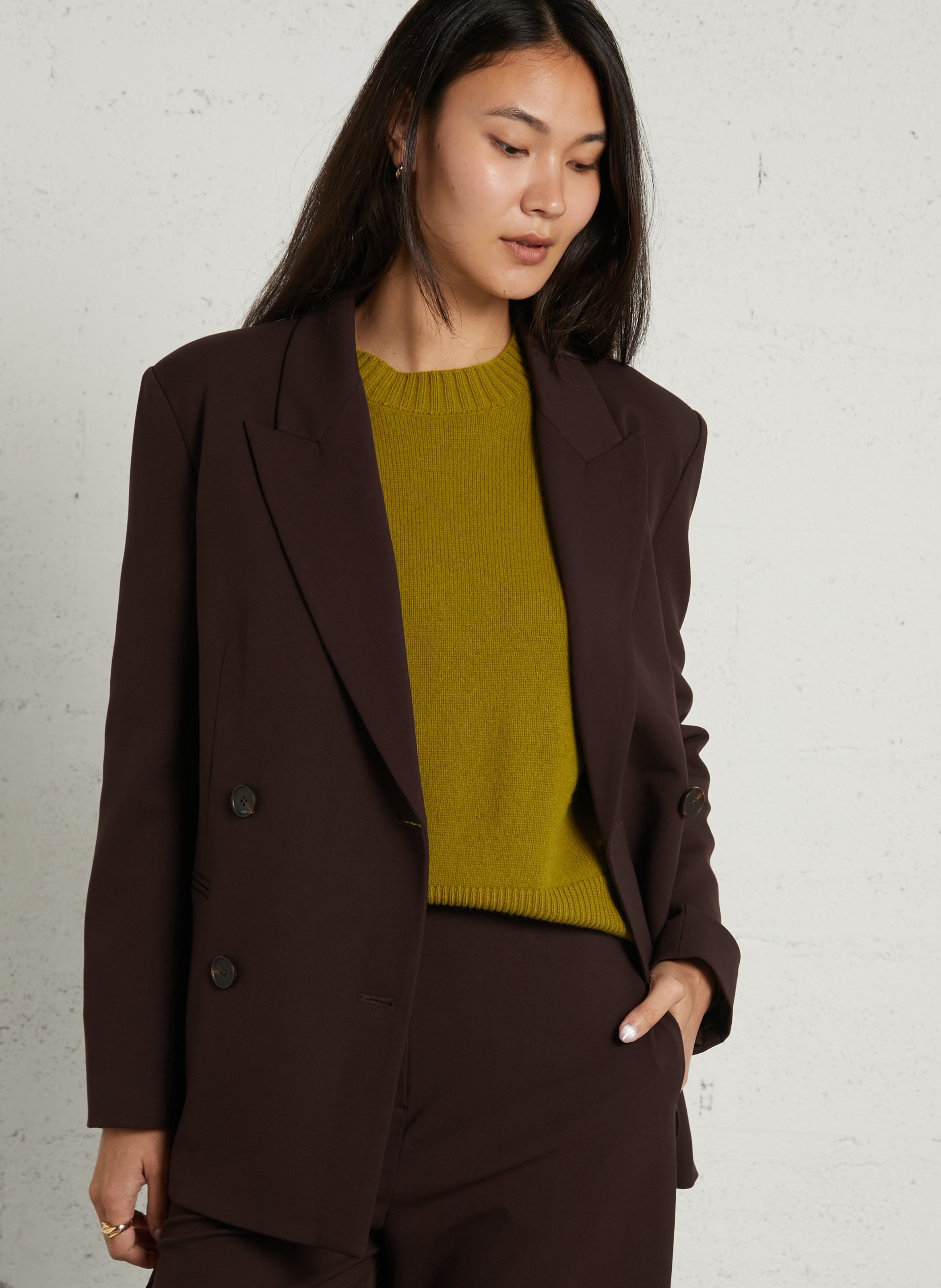 Straight-cut blazer SUNCOO Plums