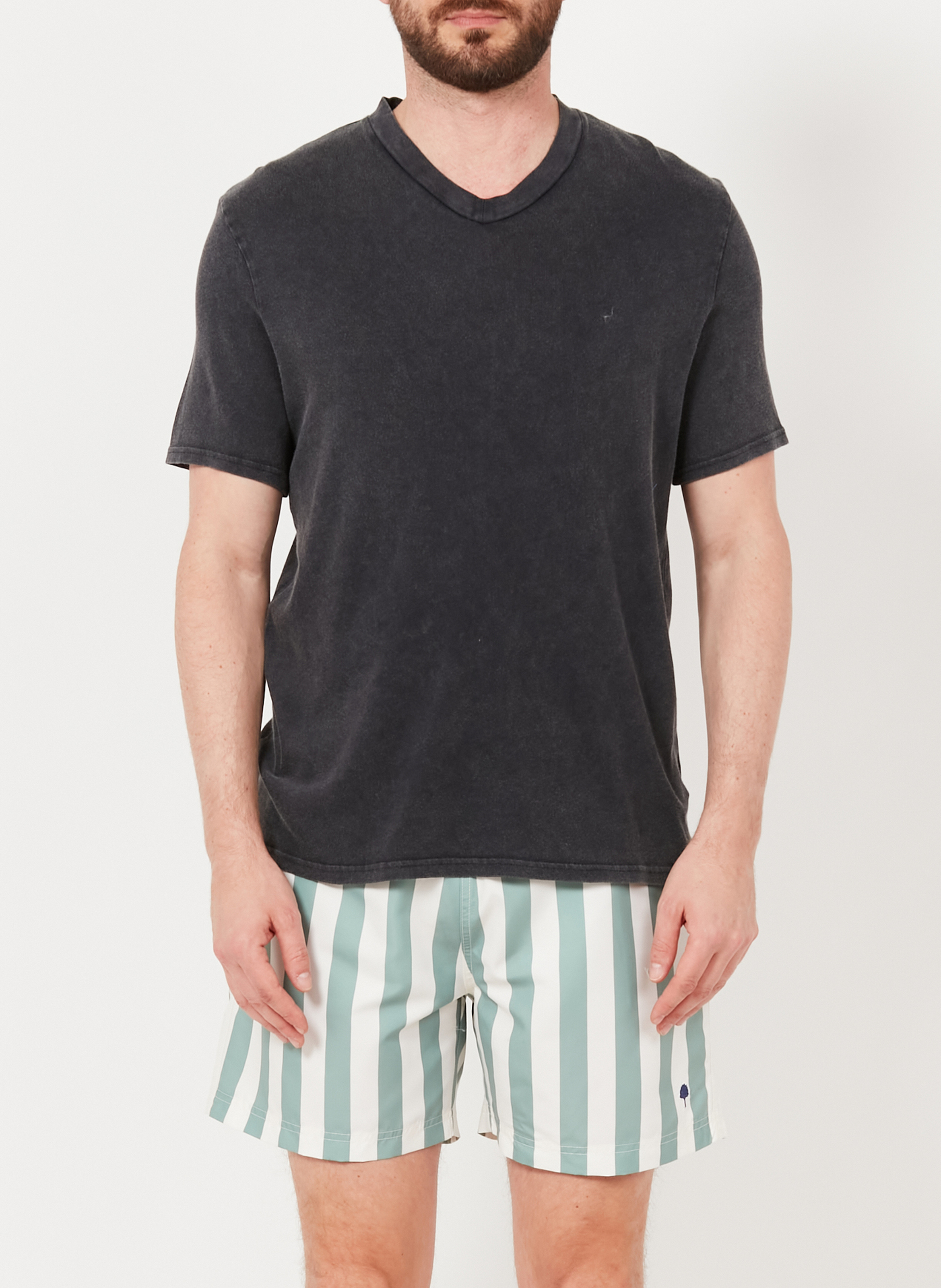 Short de maillot de bain rayé FAGUO Vert