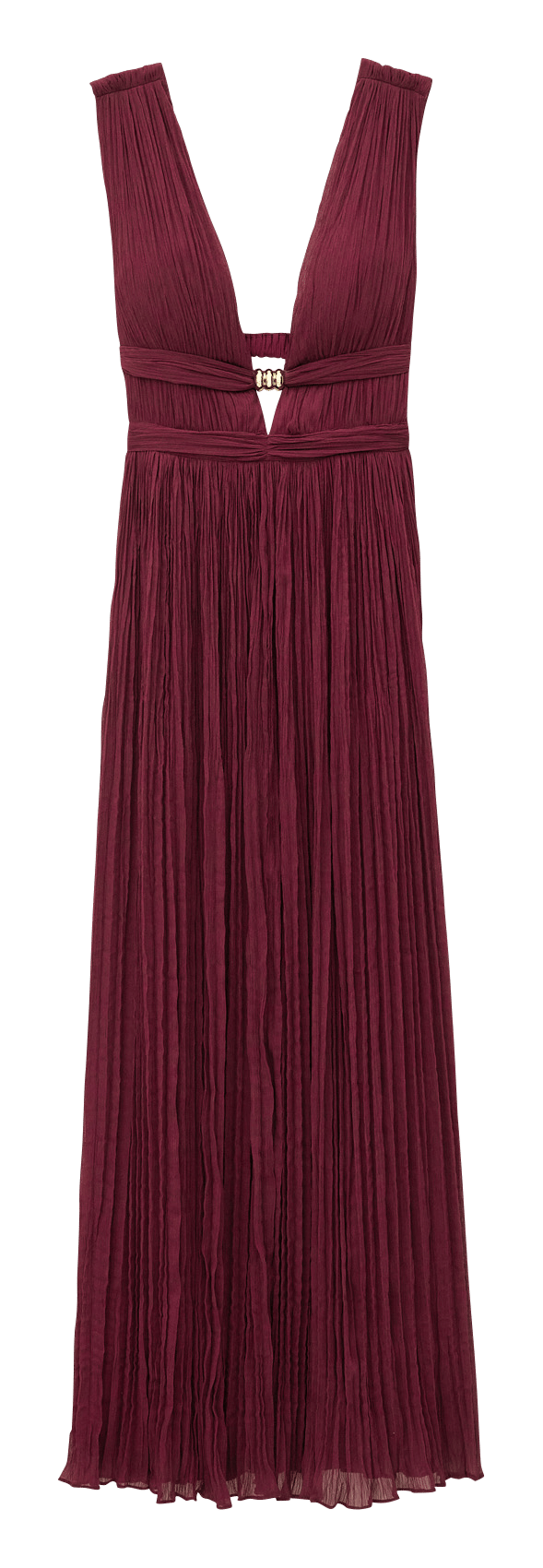 Sleeveless solid color pleated maxi dress BA&SH Pink