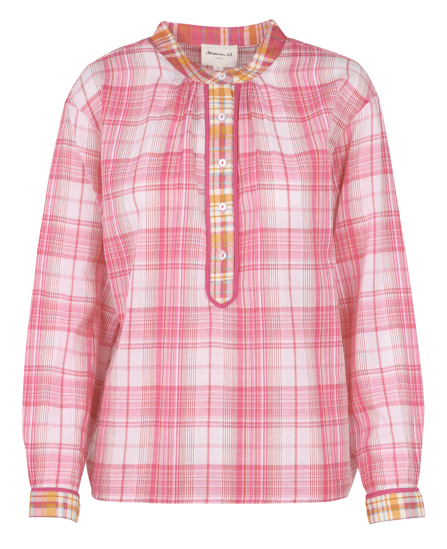 Checked cotton shirt MAISON 123 Pink