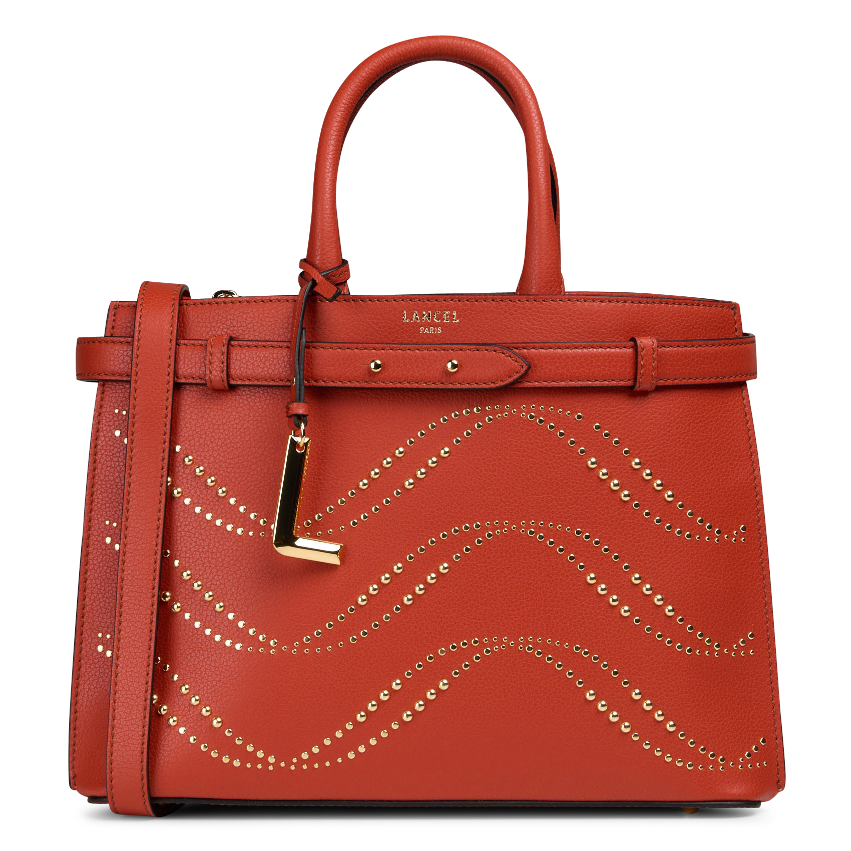Handtas met strass in leer LANCEL
