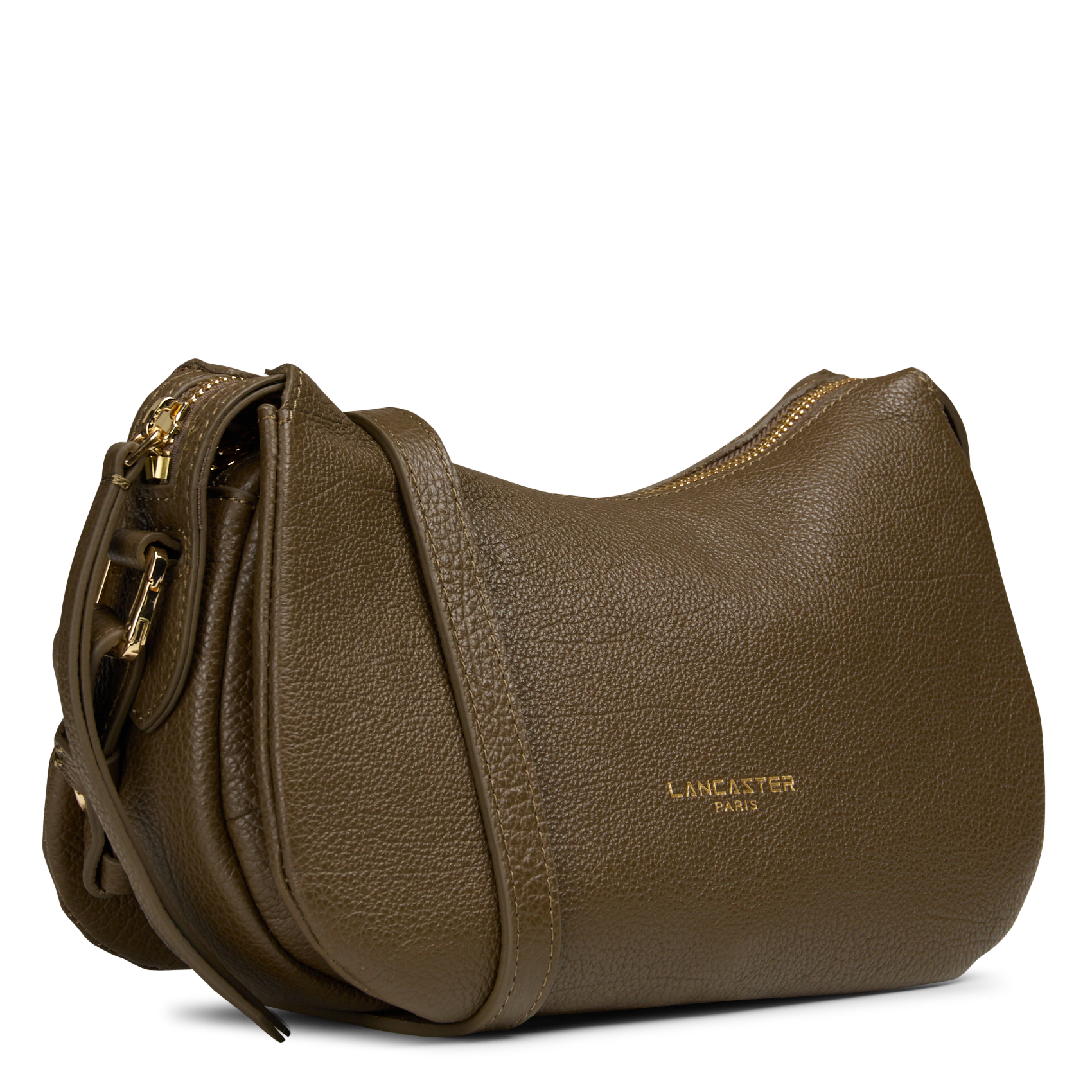 Schultertasche aus Leder LANCASTER PARIS Khaki