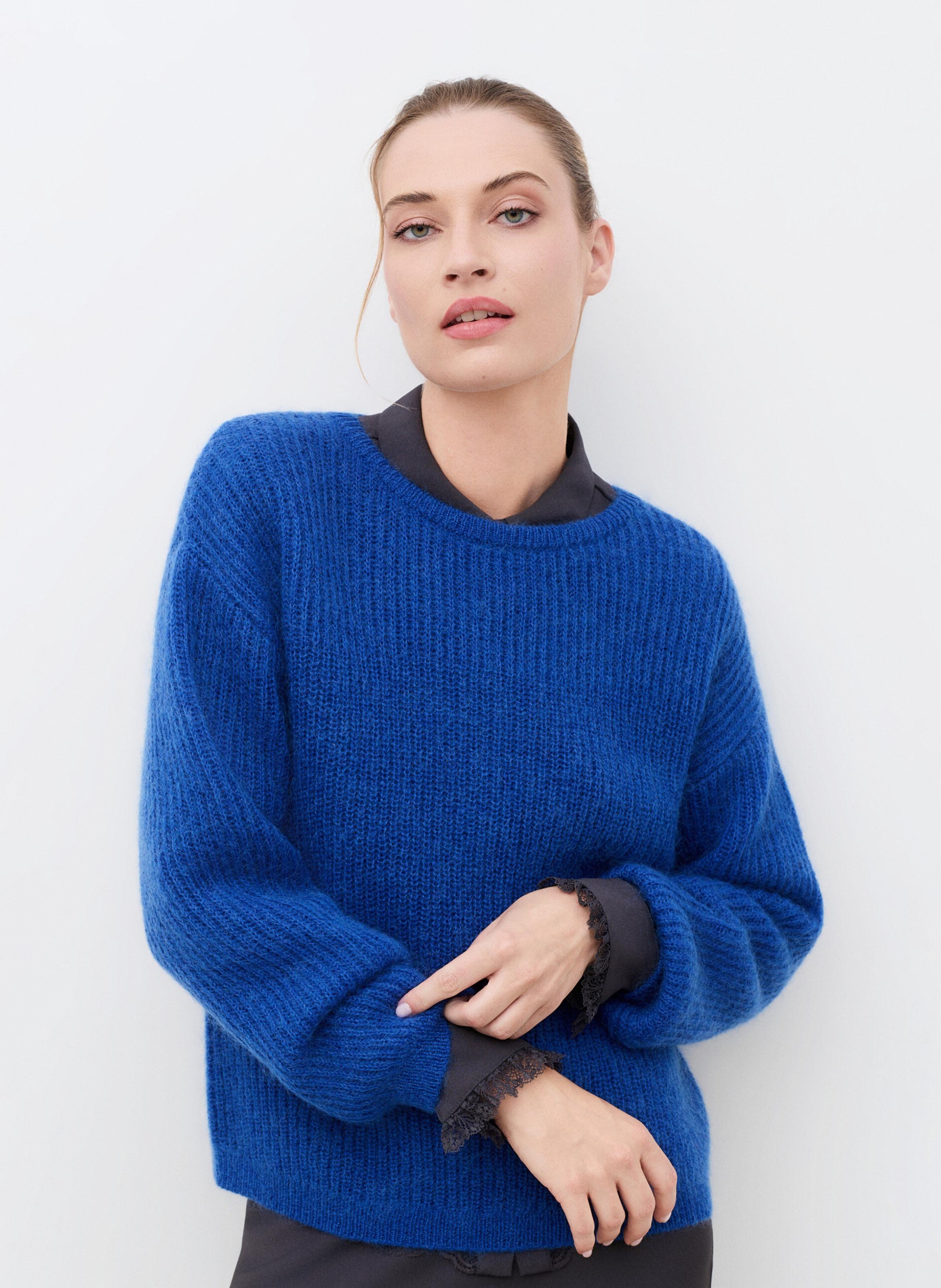 Straight round neck sweater CAROLL Blue
